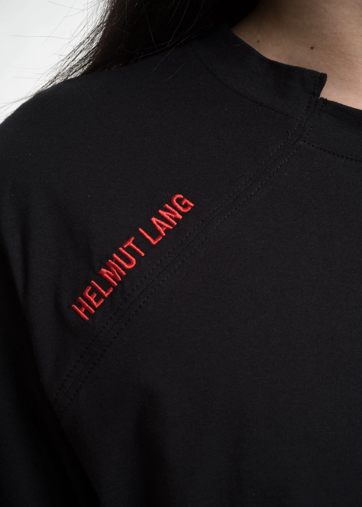 Black Cut Neck T-Shirt - Image 5