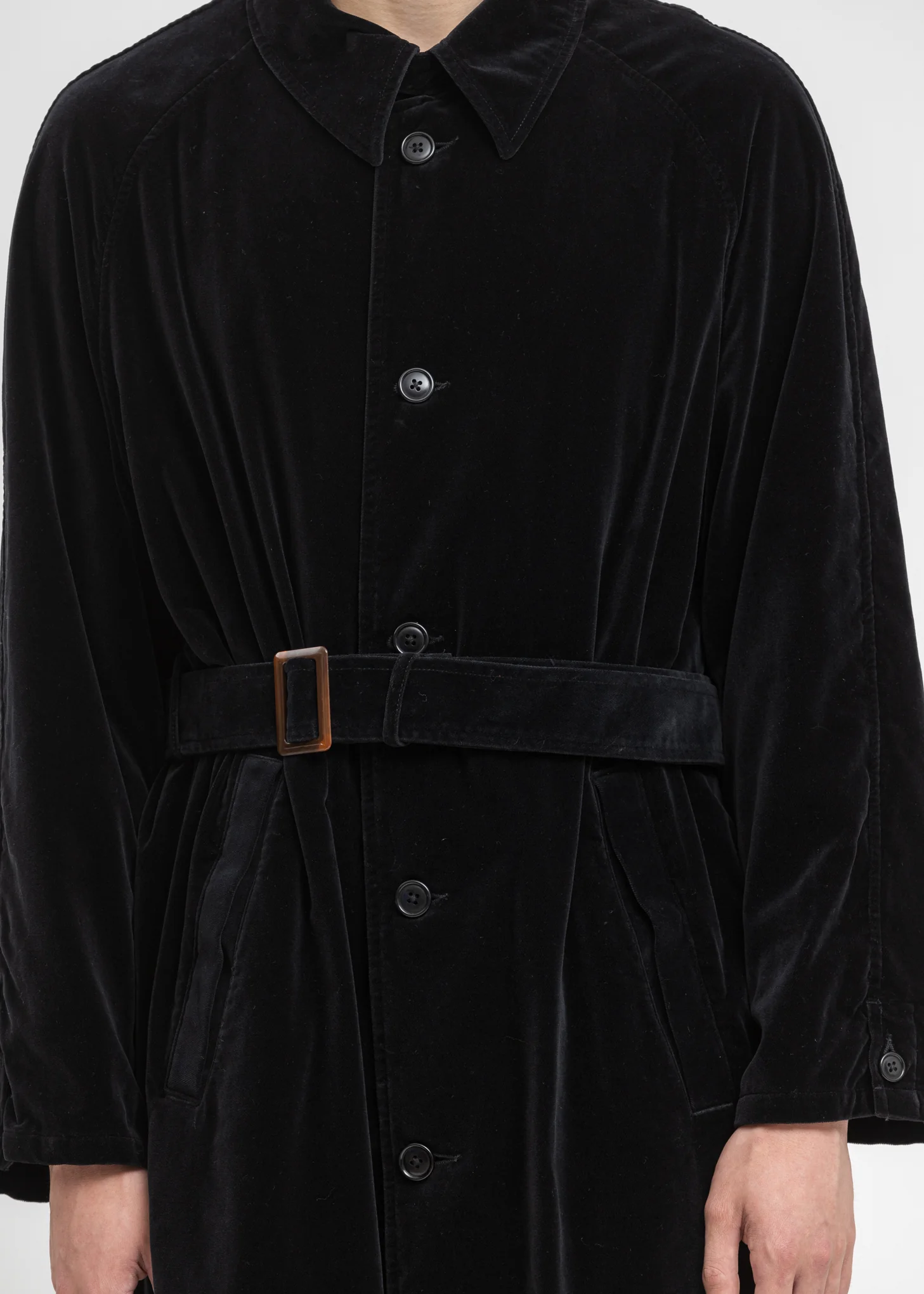 Black Cut Off Velvet Coat - Image 5