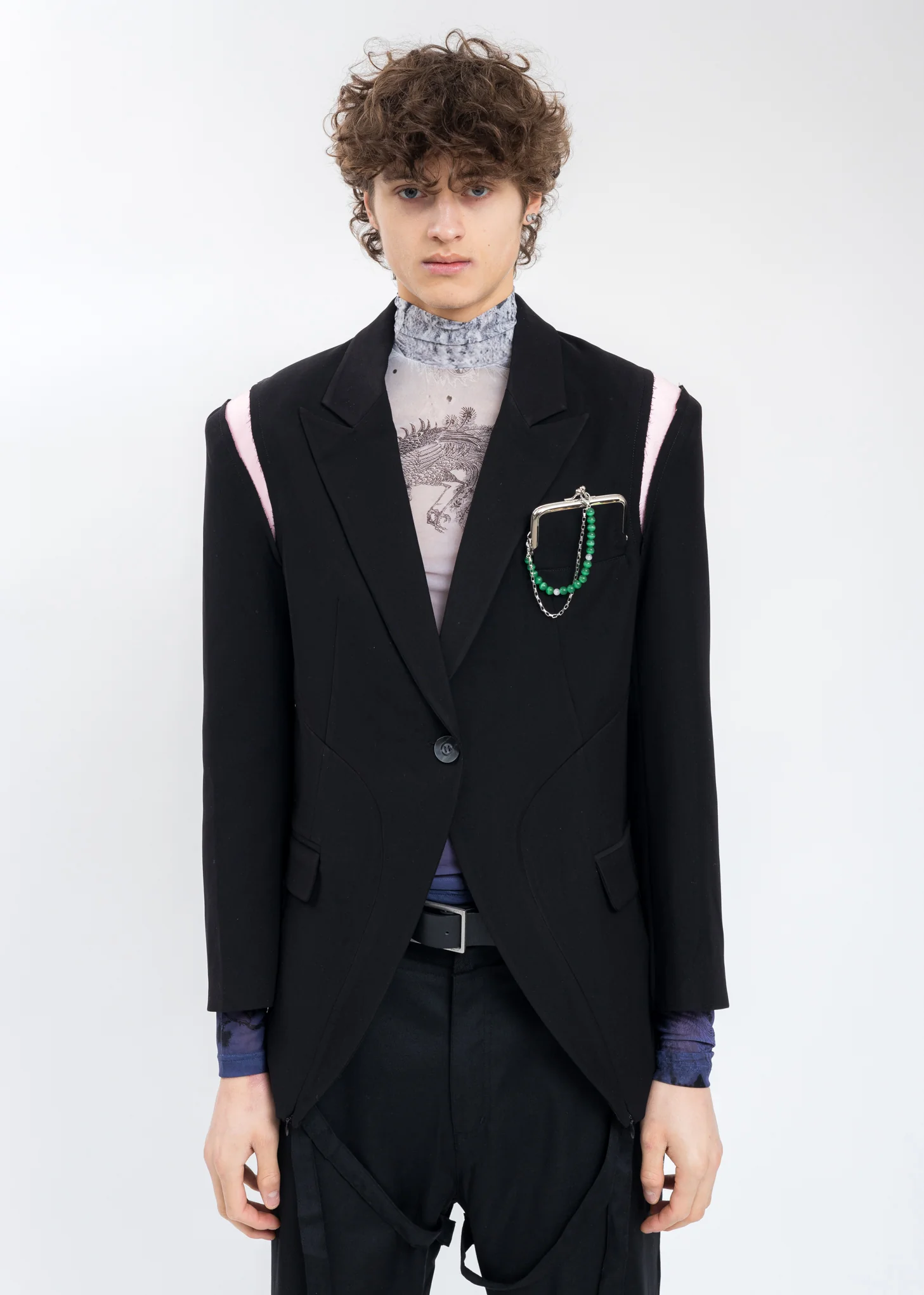 Black Cut Out Blazer With Pocket