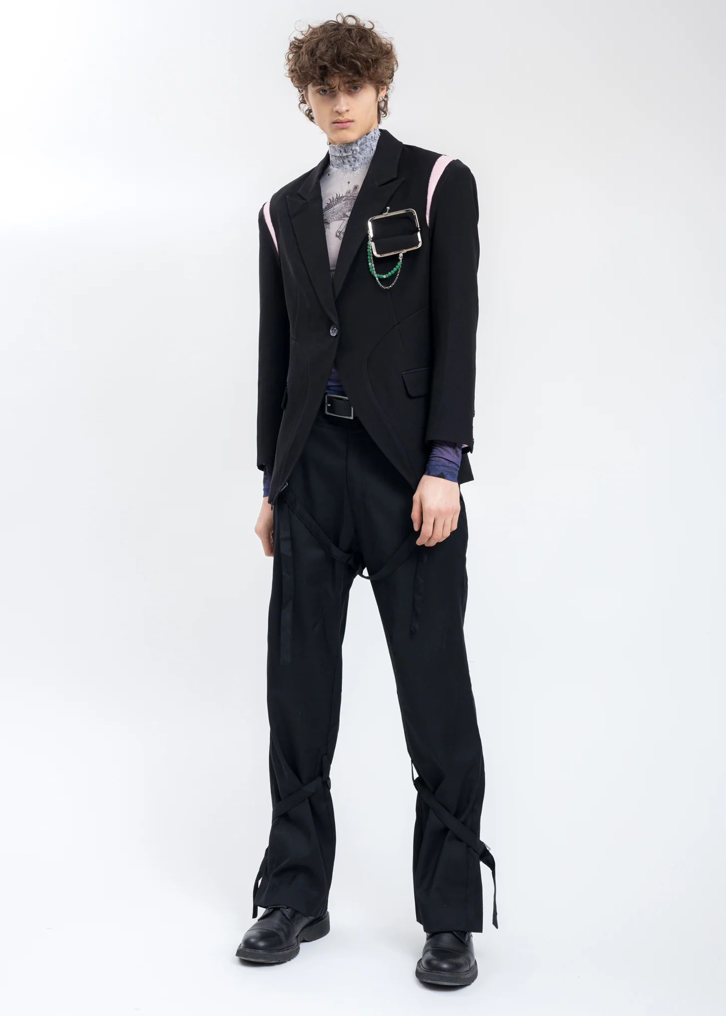 Black Cut Out Blazer With Pocket - Image 6