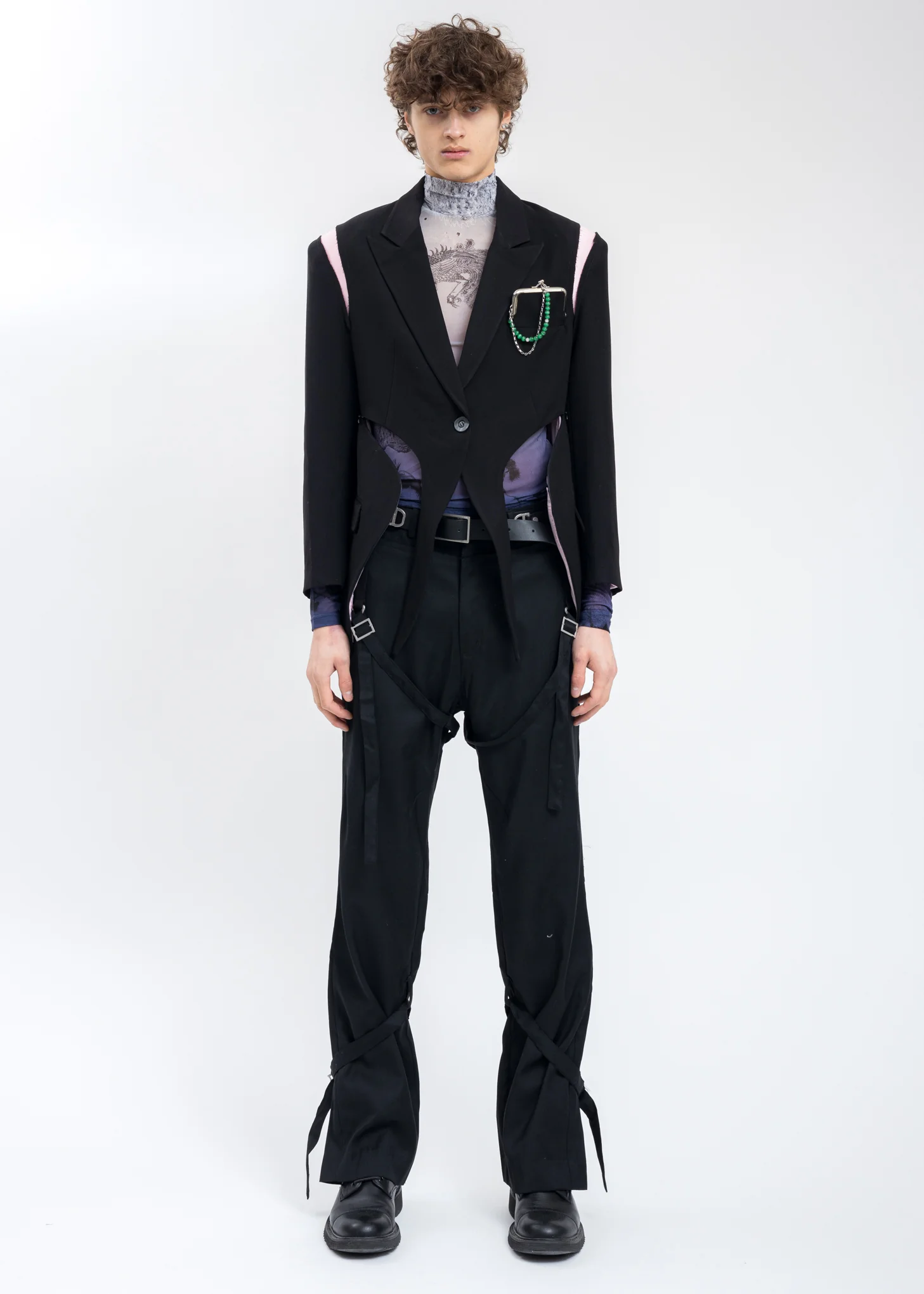Black Cut Out Blazer With Pocket - Image 7