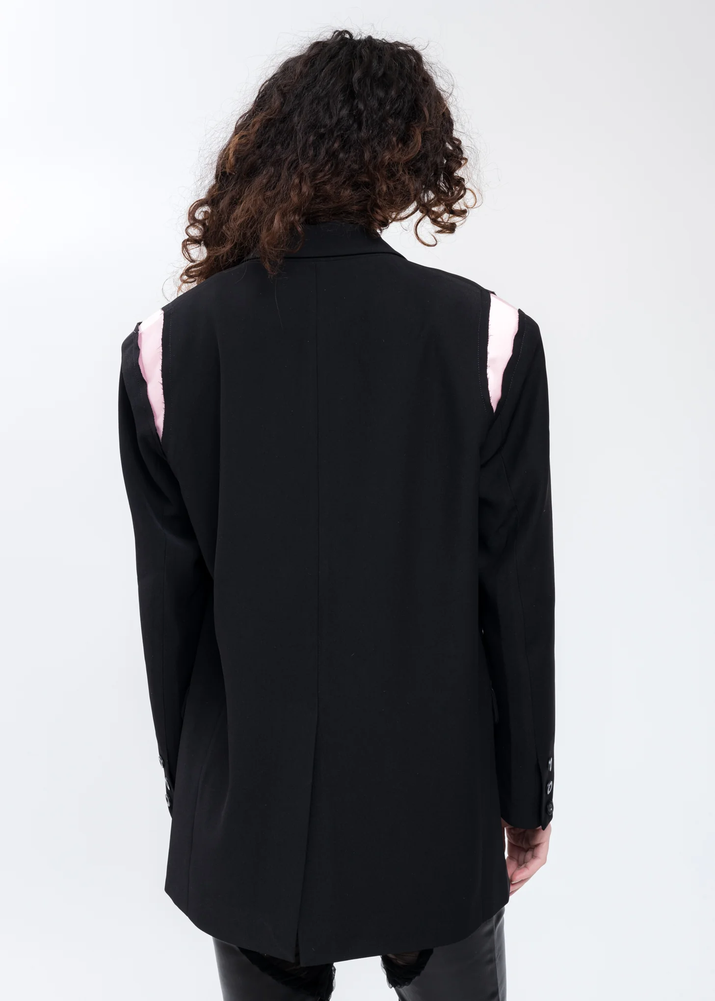 Black Cut Out Blazer With Pocket - Image 4