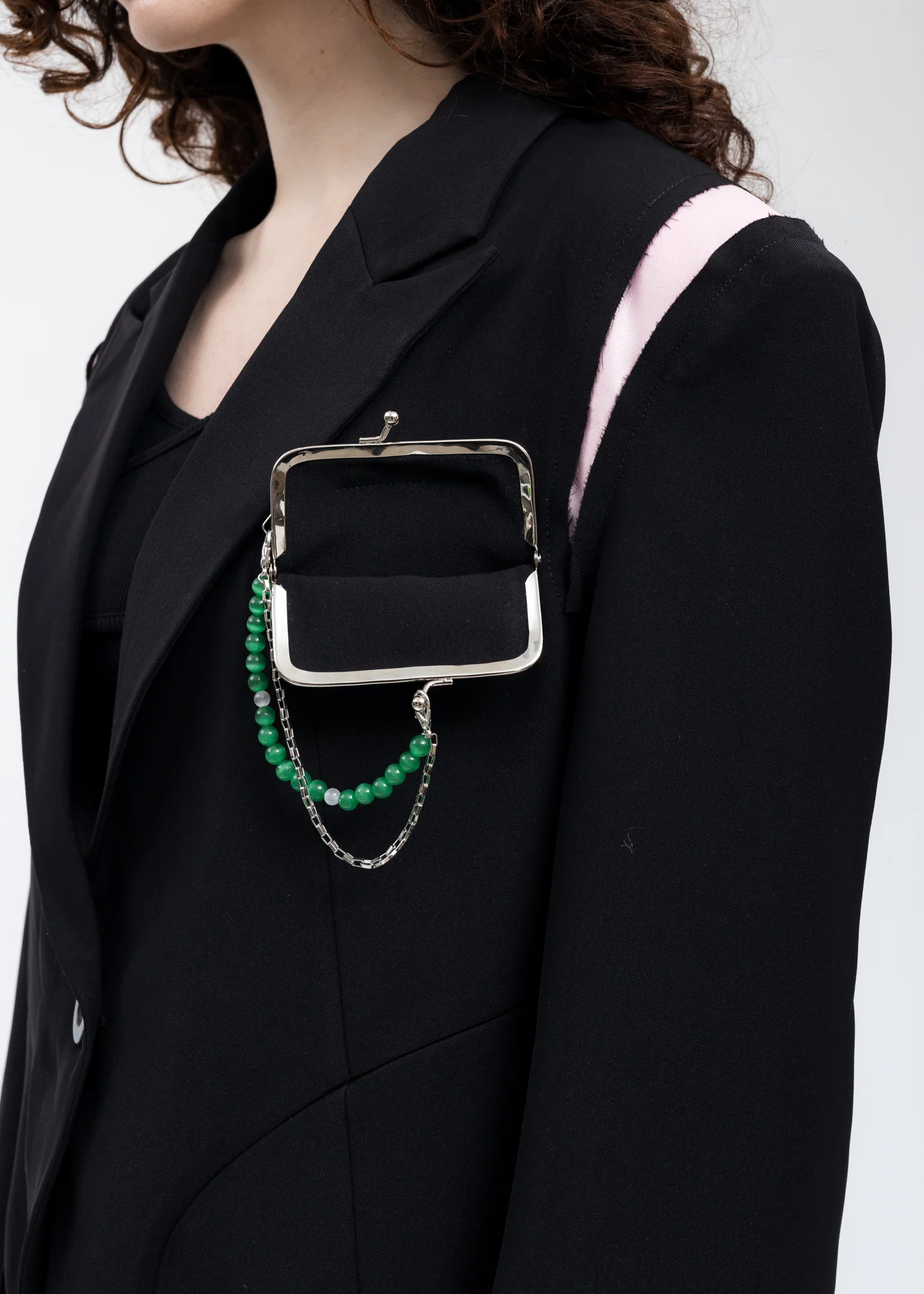 Black Cut Out Blazer With Pocket - Image 5