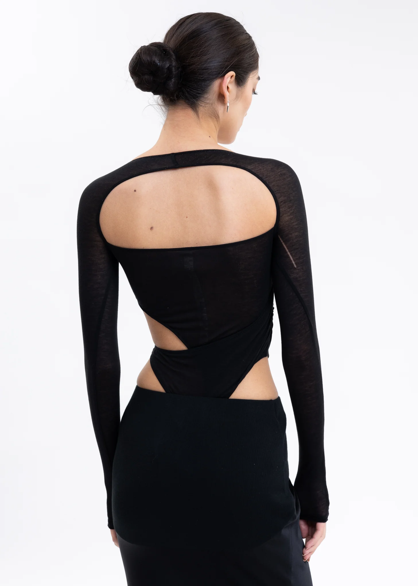Black Cut Out Bodysuit - Image 2