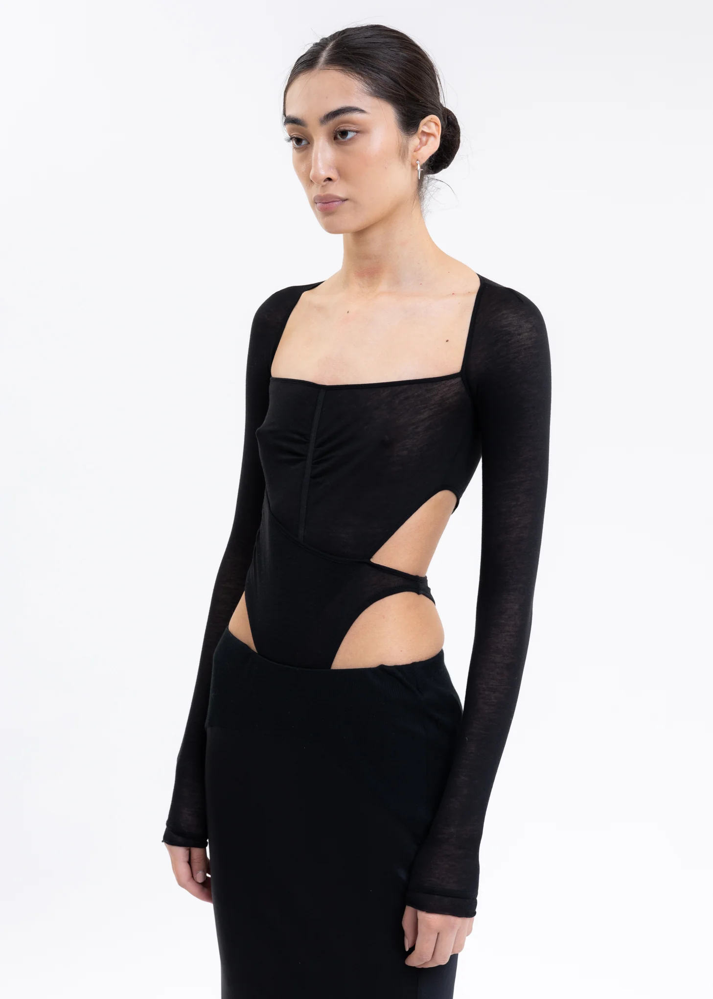 Black Cut Out Bodysuit - Image 3
