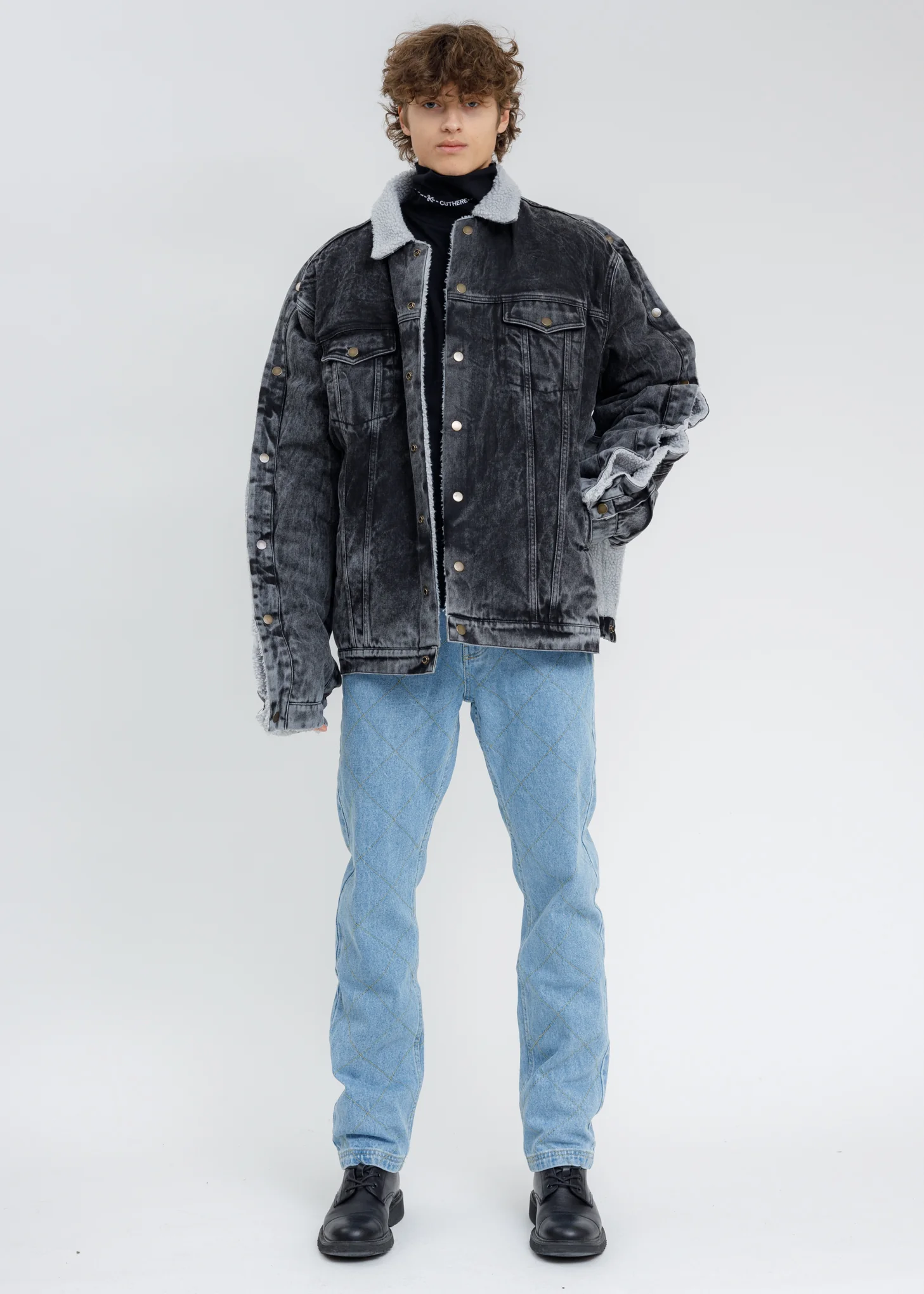 Black Cut Here Turtleneck - Image 7