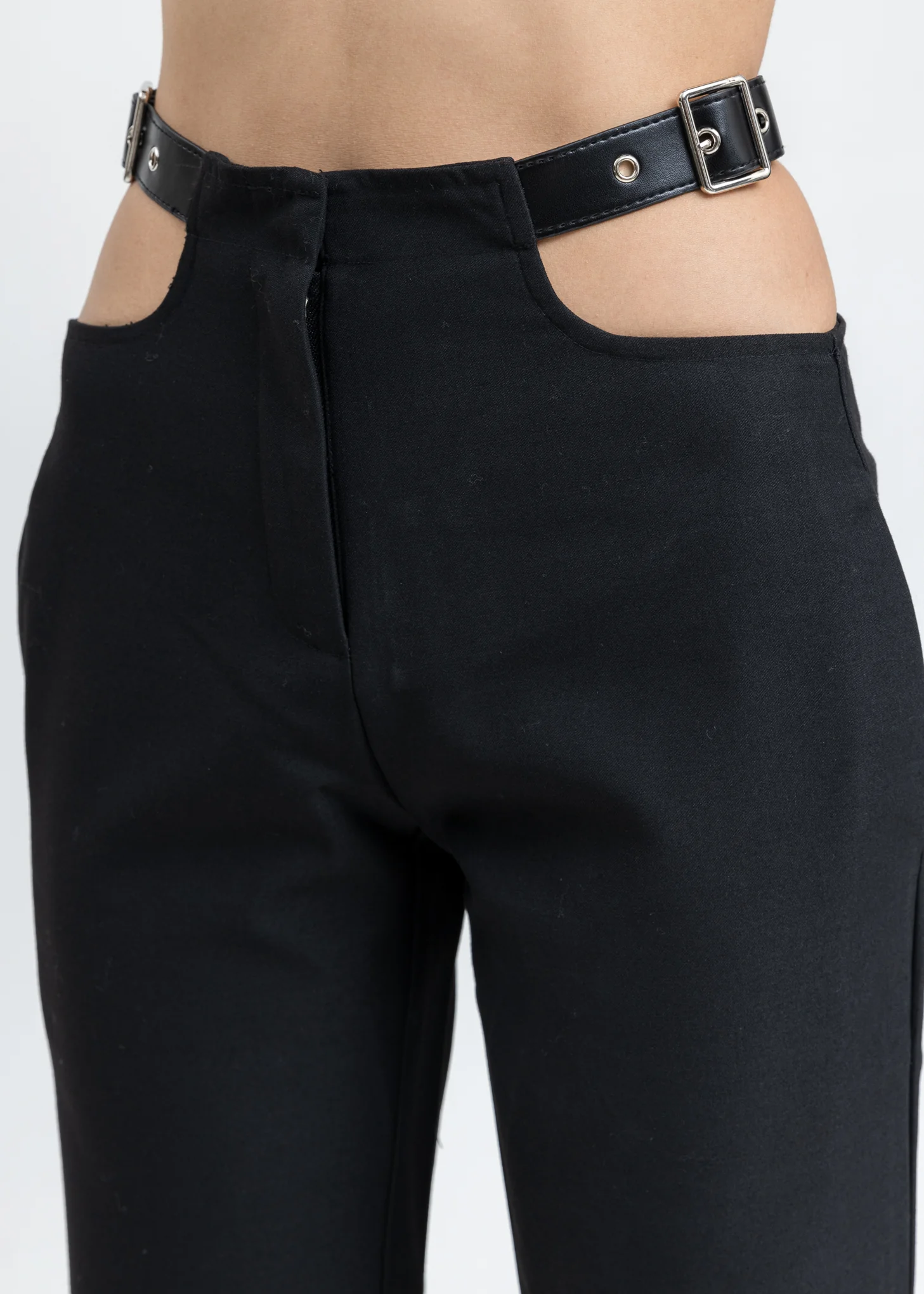 Black Cut Out Pants - Image 2