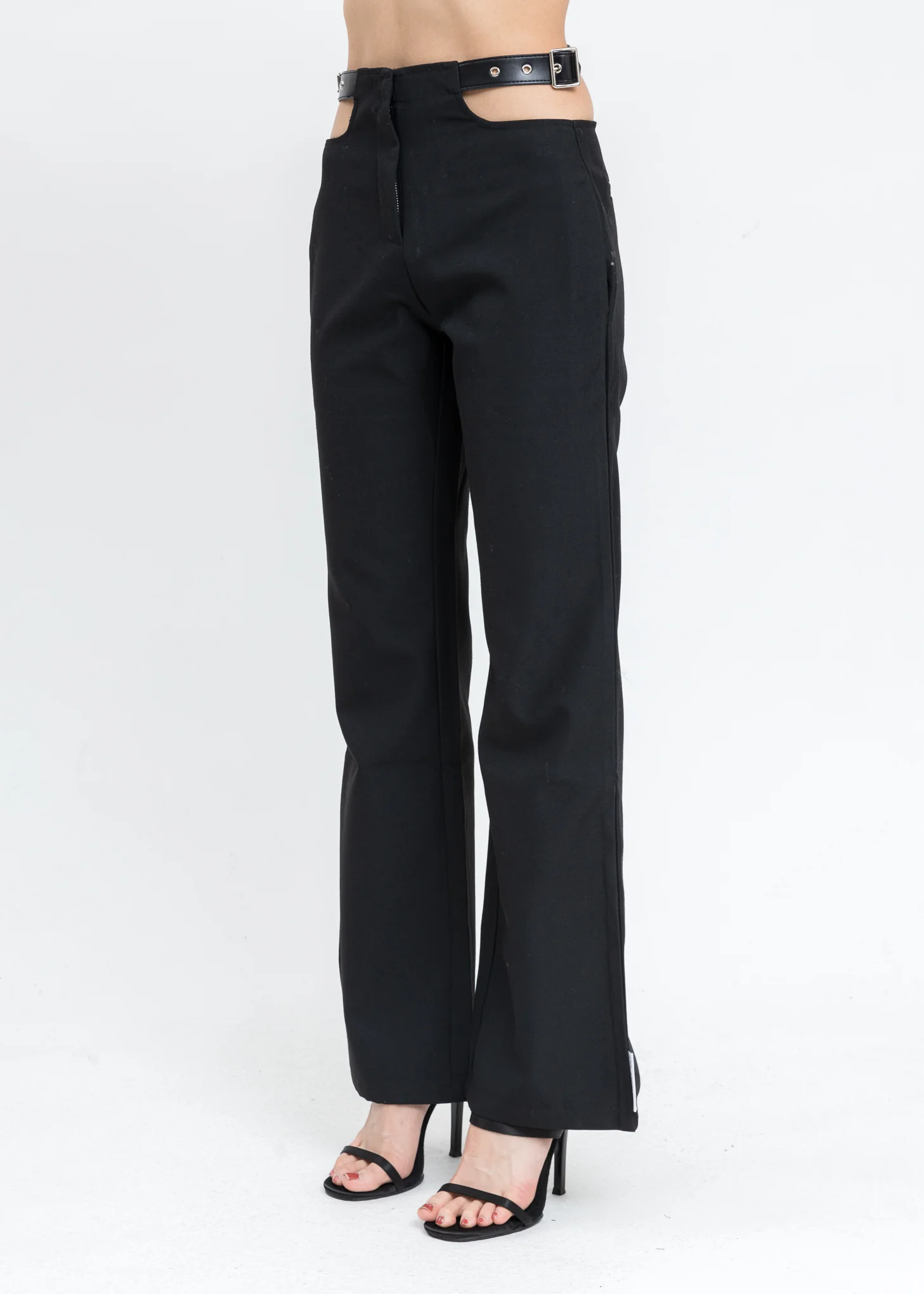 Black Cut Out Pants - Image 3