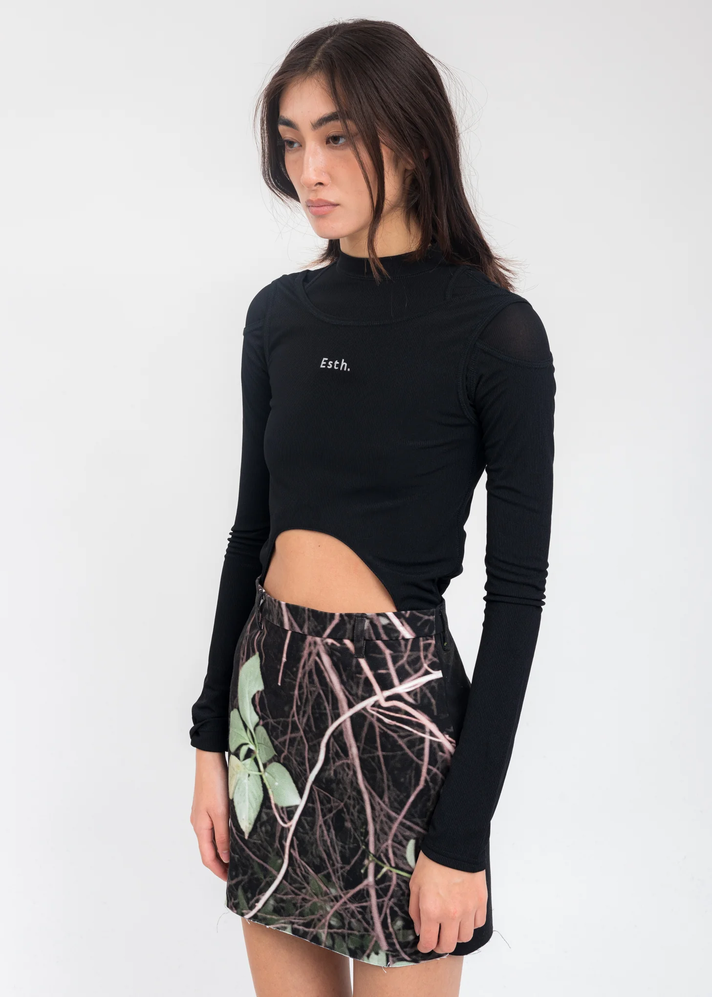 Black Cut Out Layered Long Sleeves - Image 4