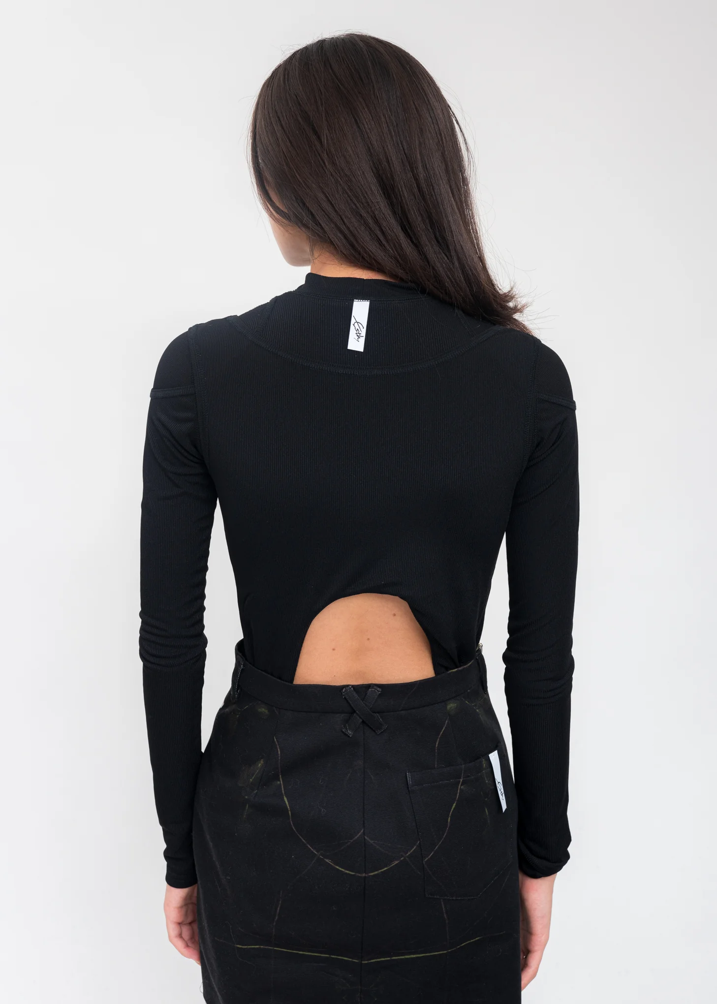 Black Cut Out Layered Long Sleeves - Image 5