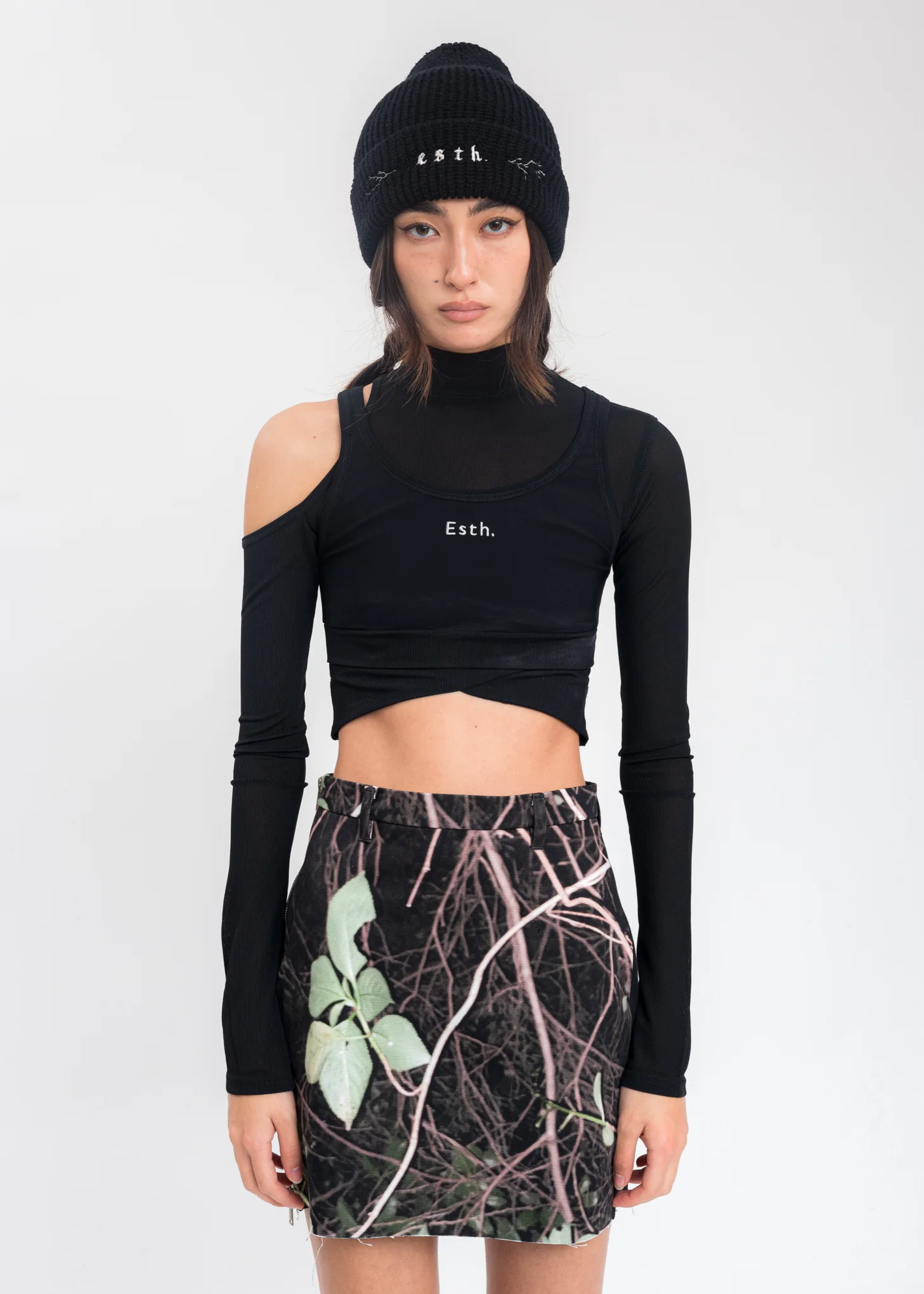 Black Cut Out Layered Cropped Top
