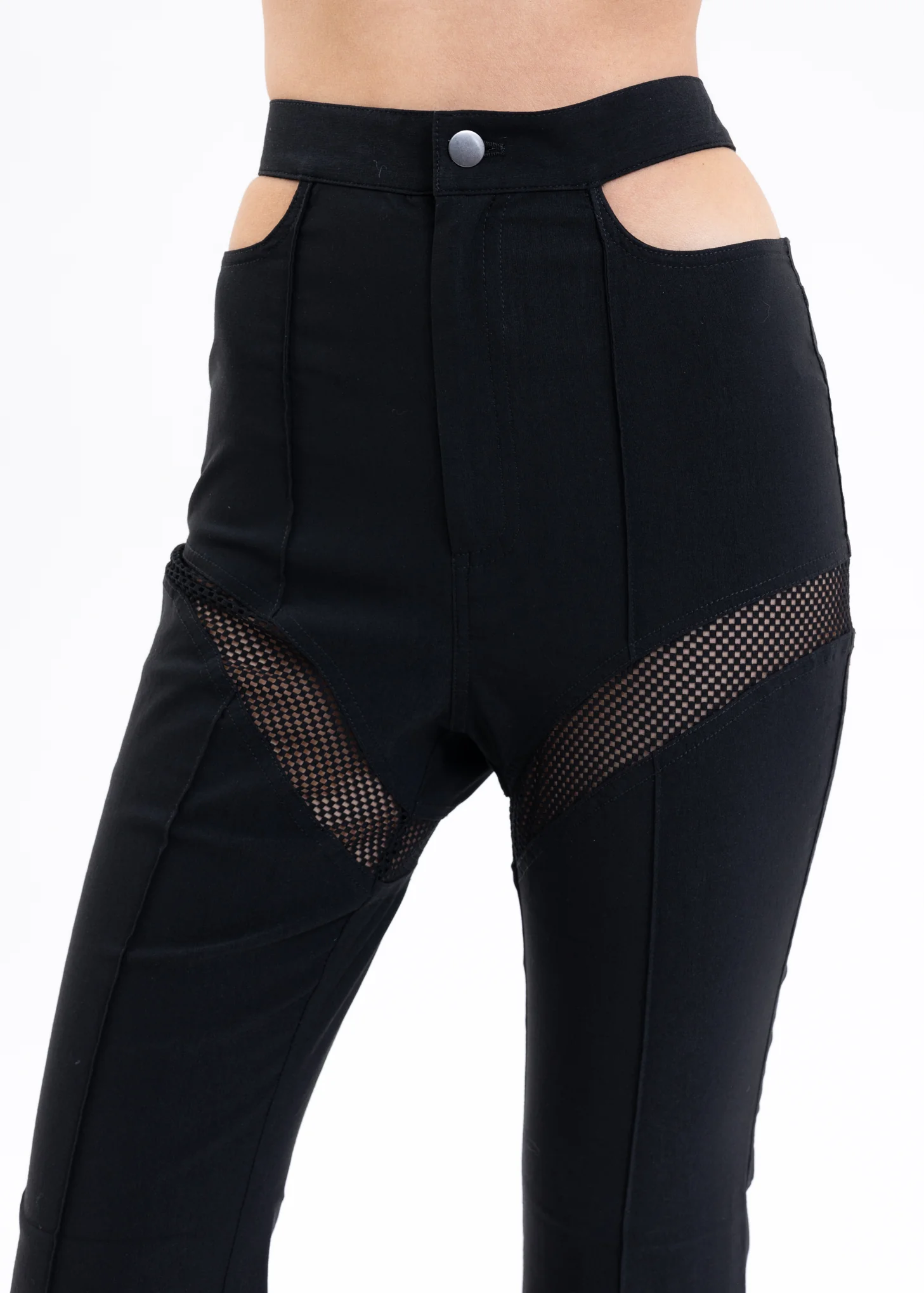 Black Cut Out Pants - Image 2
