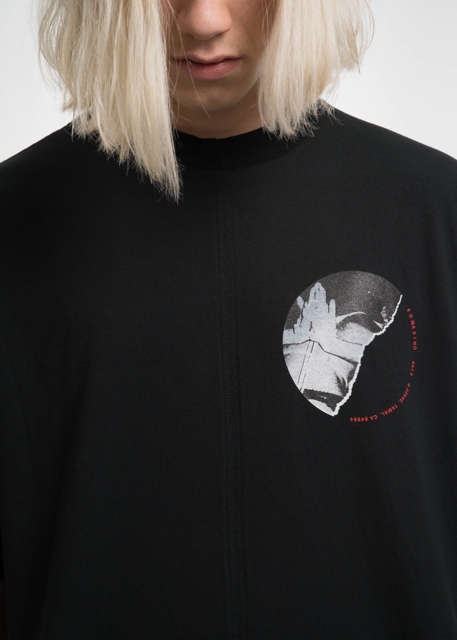 Black Cuts T-Shirt w/ Print 3 Back - Image 2
