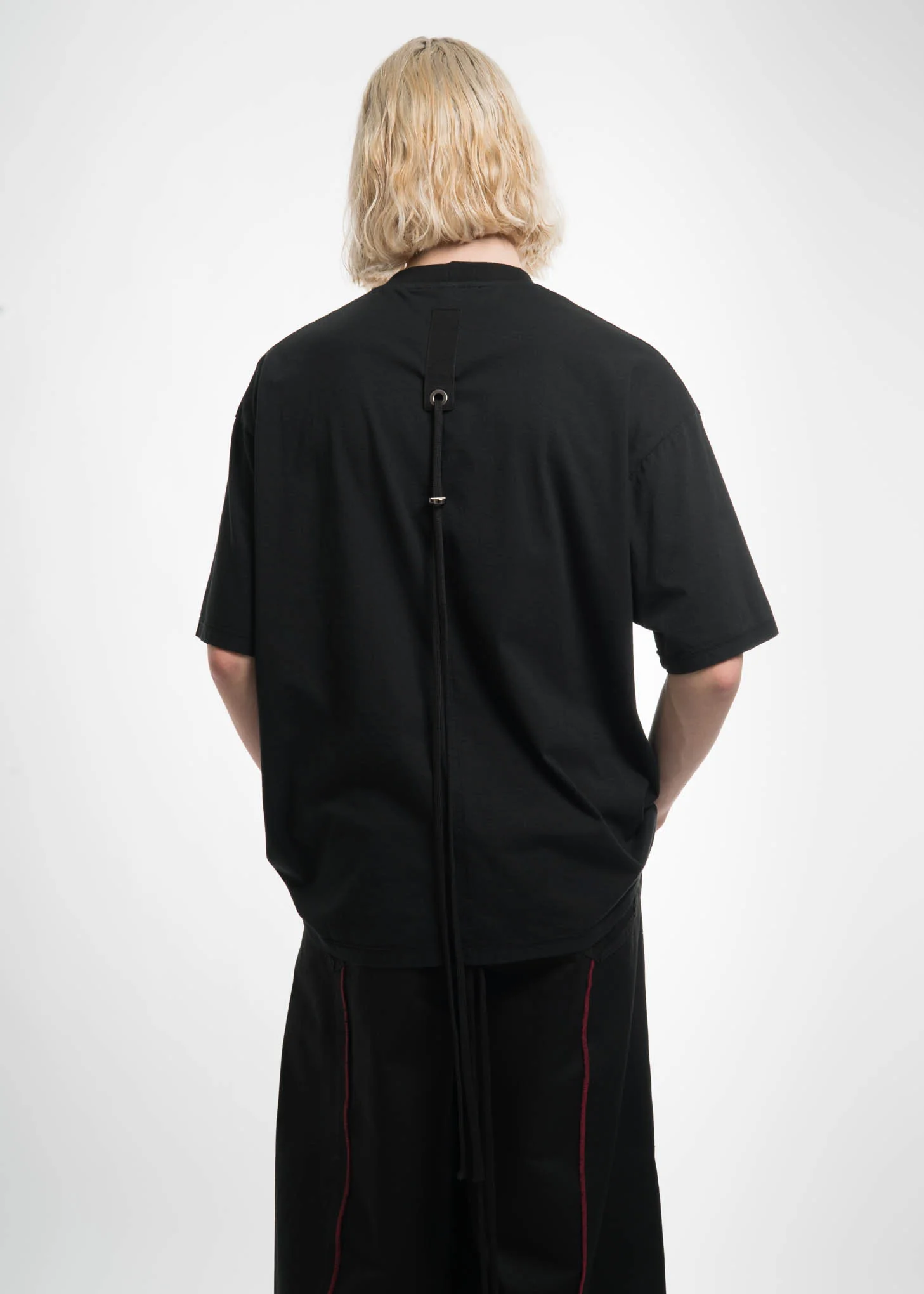 Black Cuts T-Shirt w/ Print 3 Back - Image 3