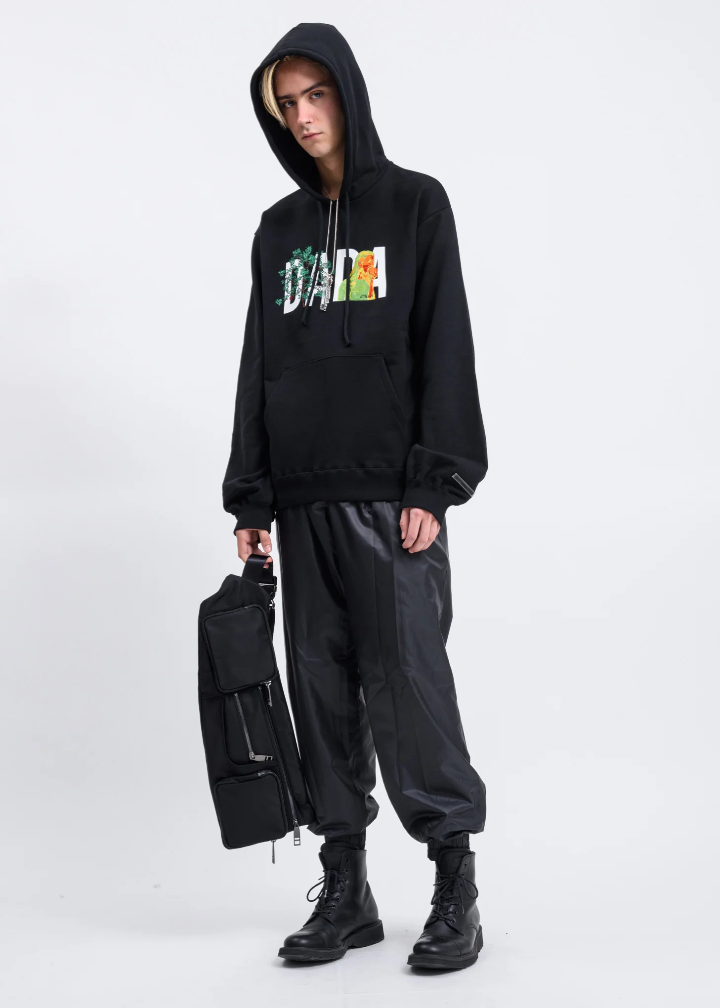 Black DADA Logo Embroidery Hoodie - Image 6