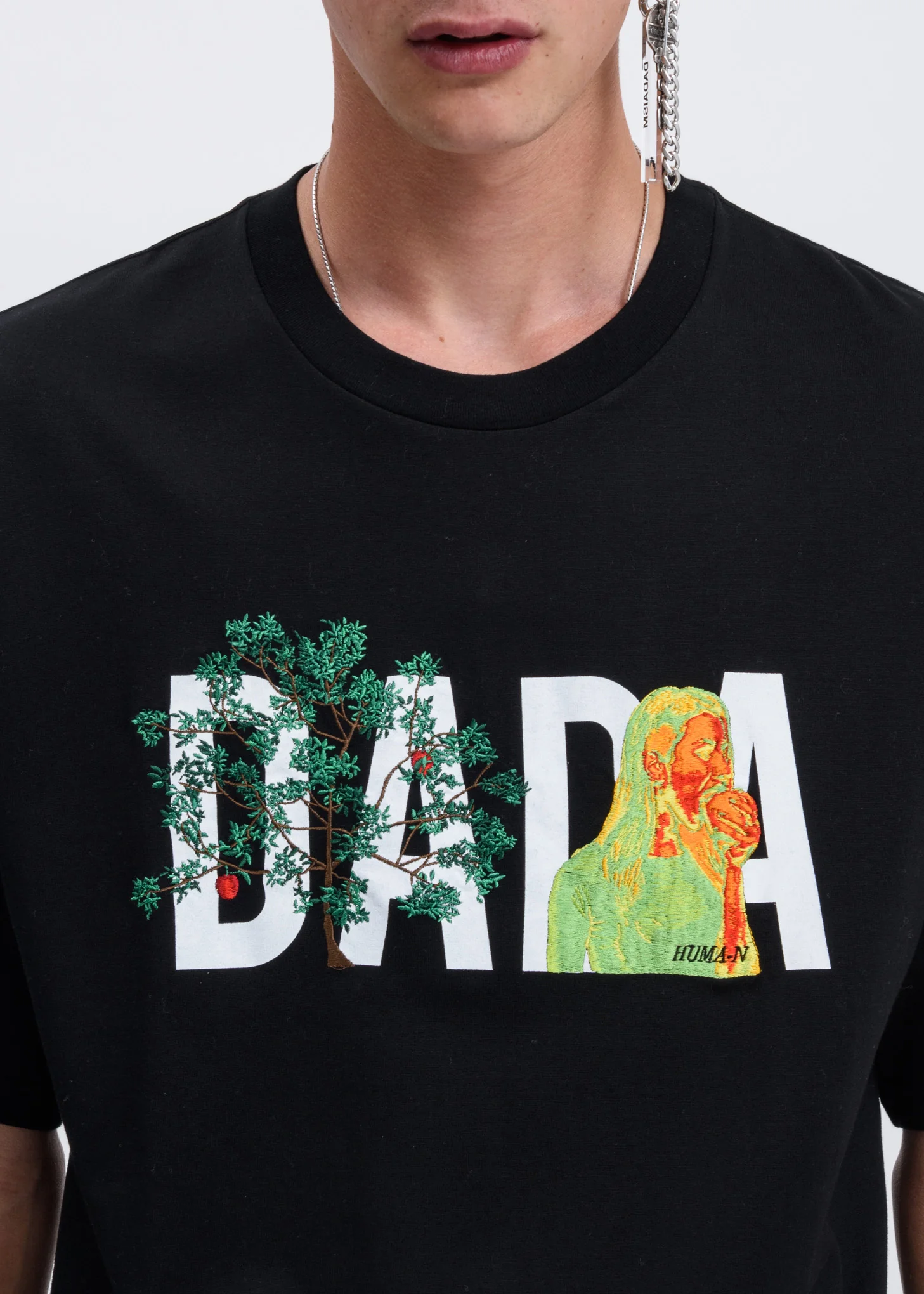 Black DADA Logo Embroidery T-shirt - Image 2