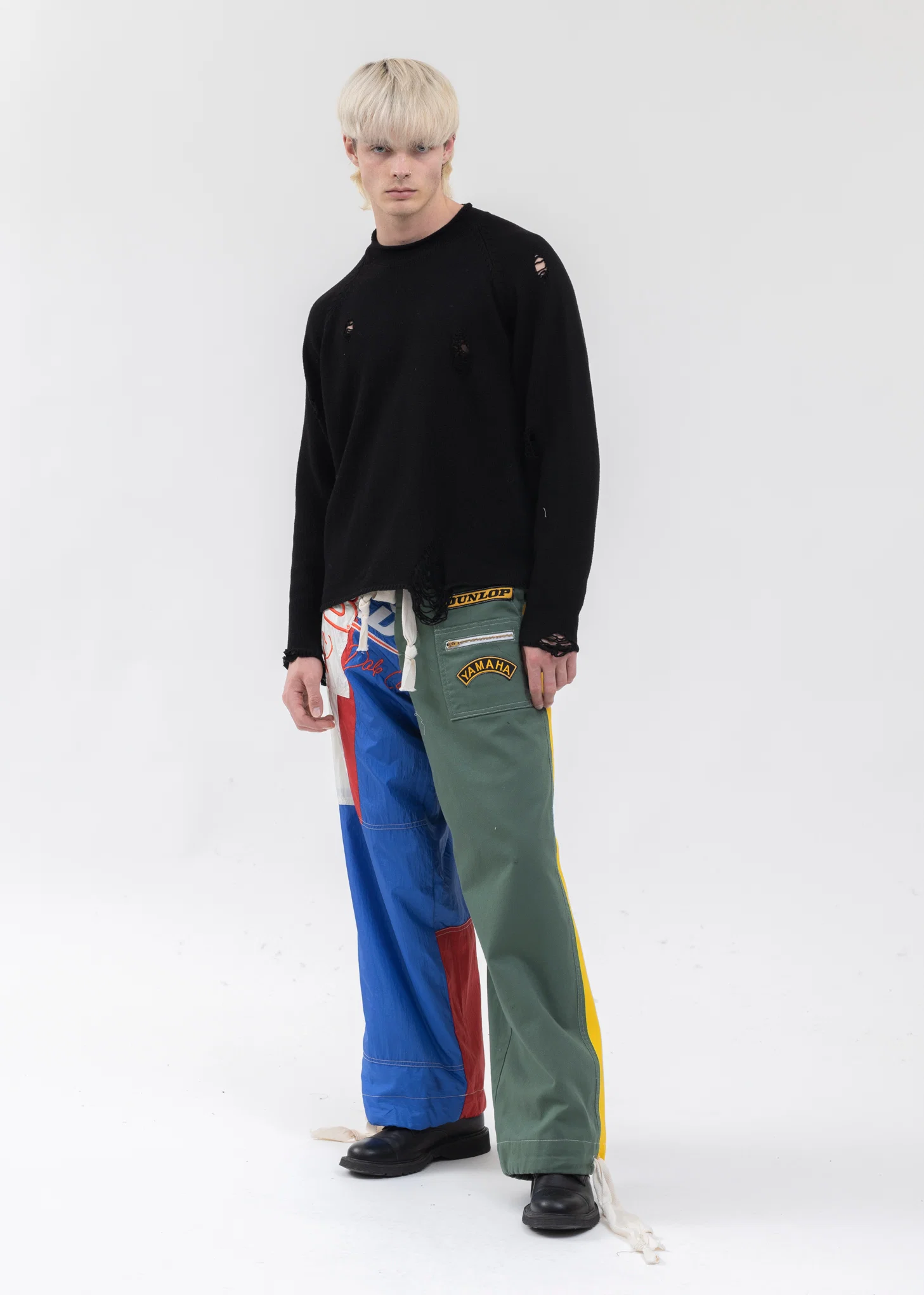 Black DAMAGE COTTON CREW NECK KNIT - Image 6