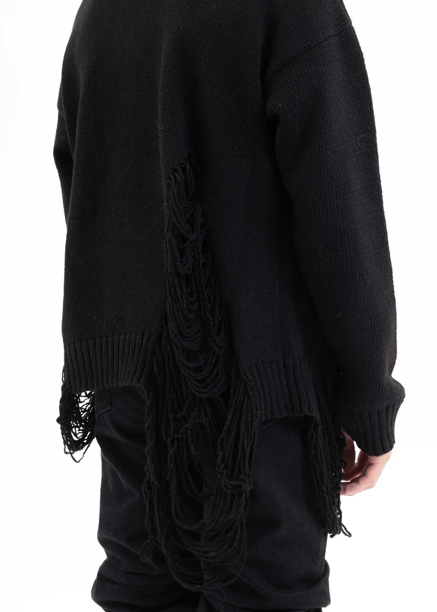 Black DAMAGE COTTON KNIT - Image 2