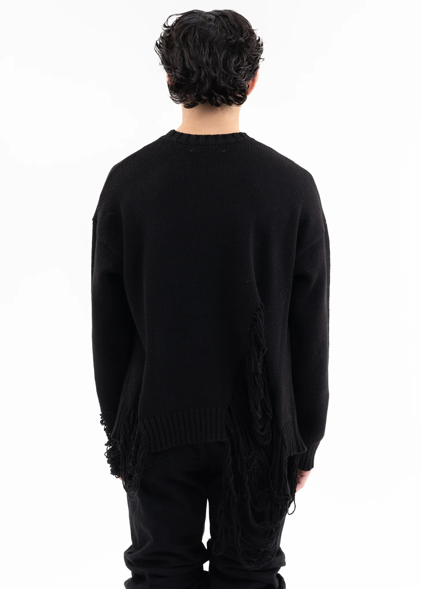 Black DAMAGE COTTON KNIT - Image 4