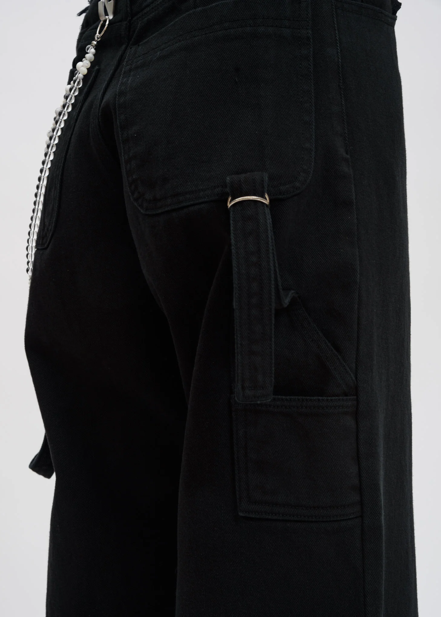 Black Damaged Denim Pants - Image 5