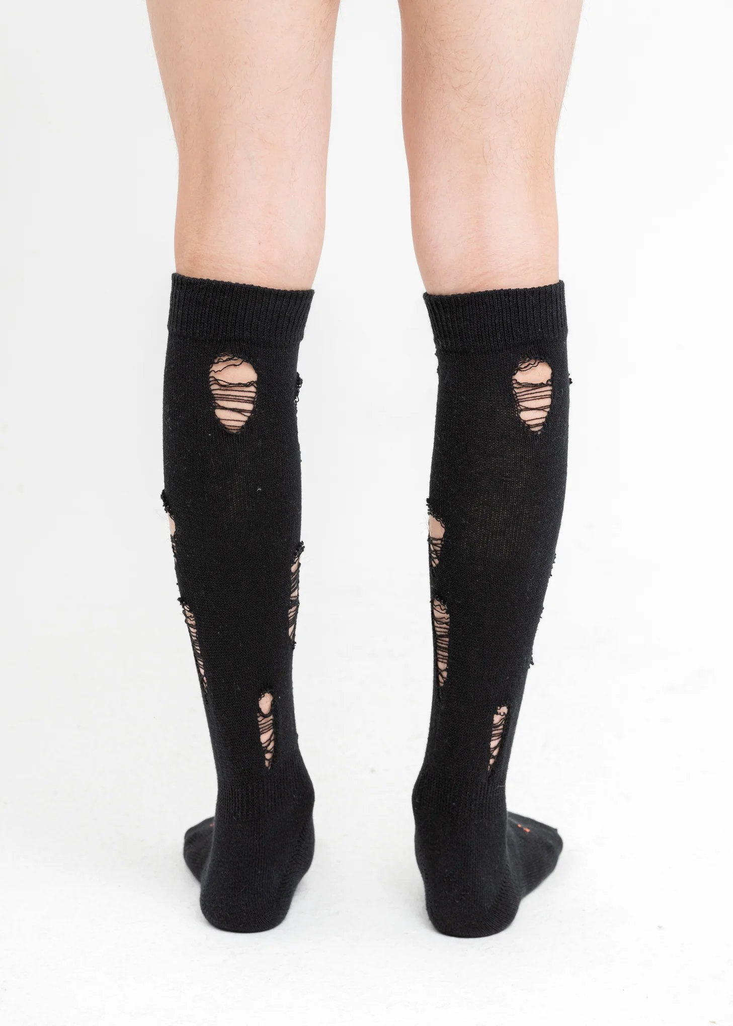 Black Damaged High Socks - Image 3