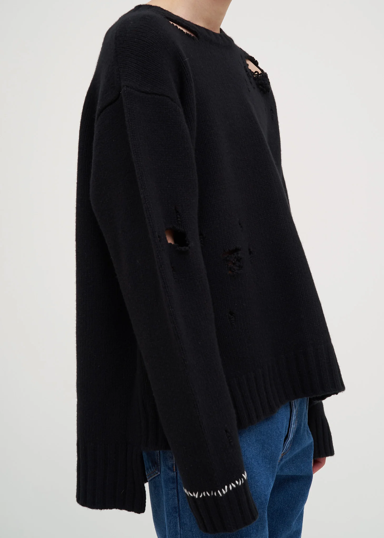 Black Damaged Knit - Image 6