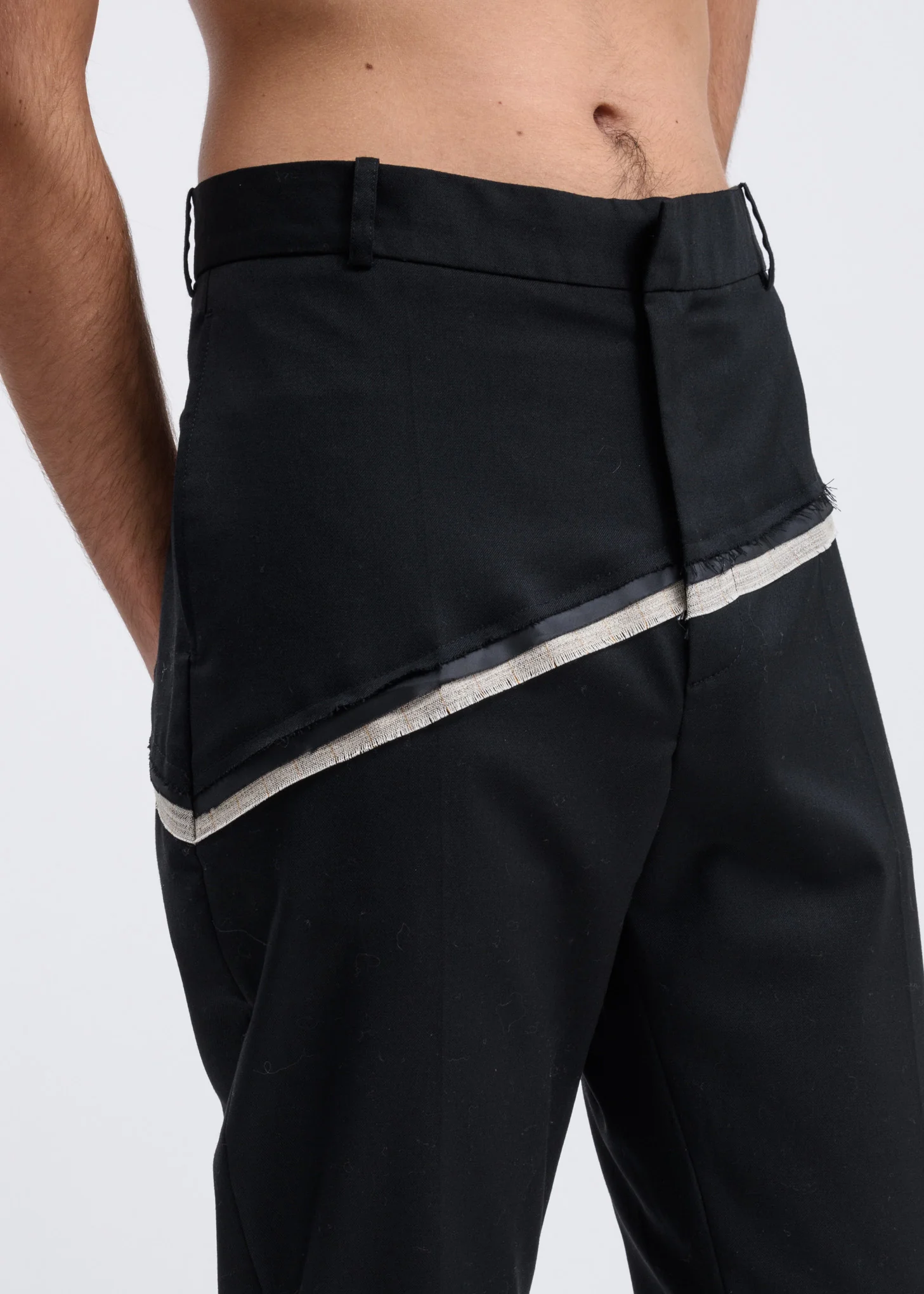 Black D'angelo Raw Trousers - Image 3