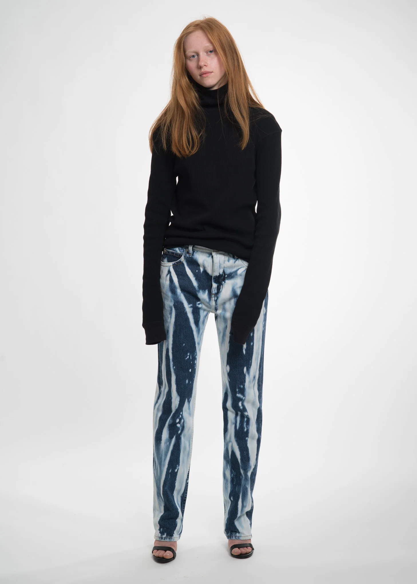 Black Dart Sleeve Turtleneck - Image 2