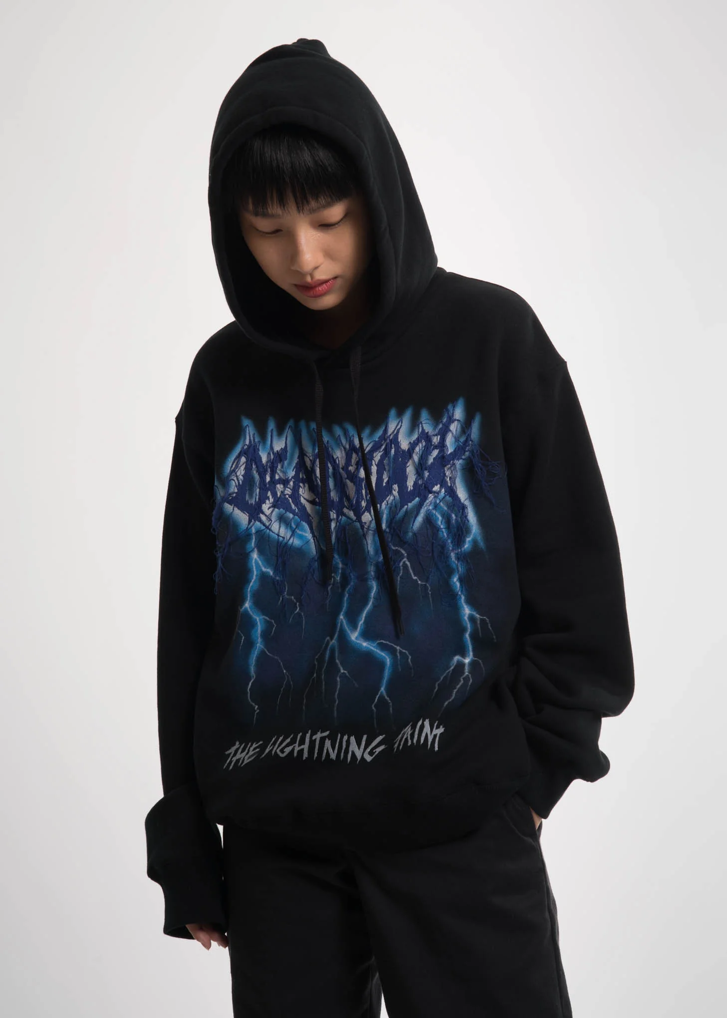 Black Deadstock Embroidery Hoodie - Image 3