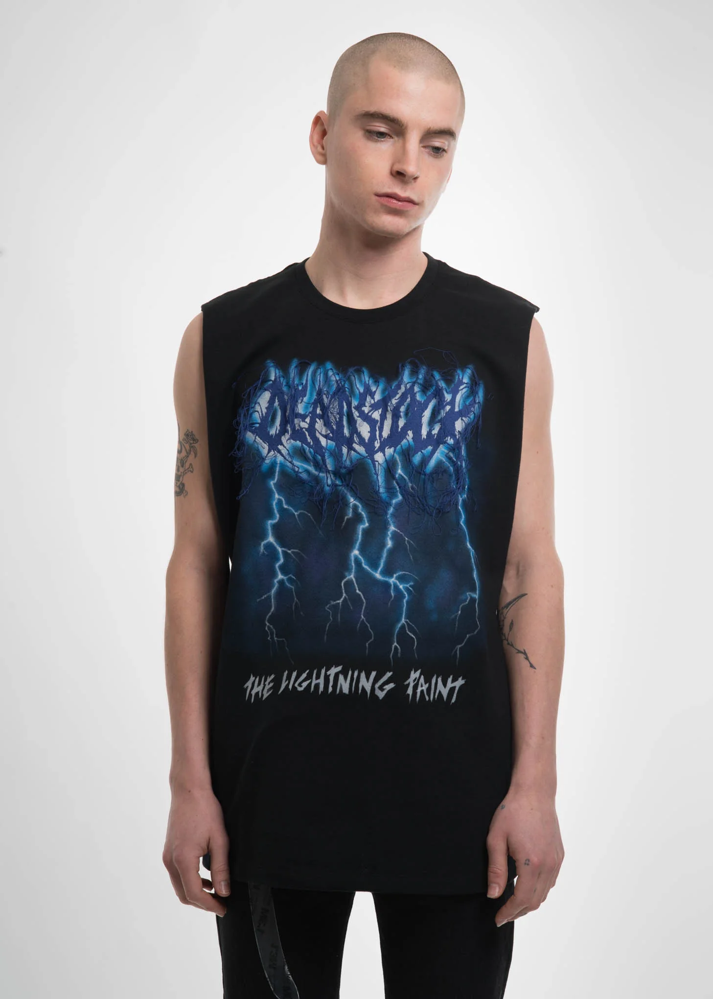 Black Deadstock Embroidery Tank