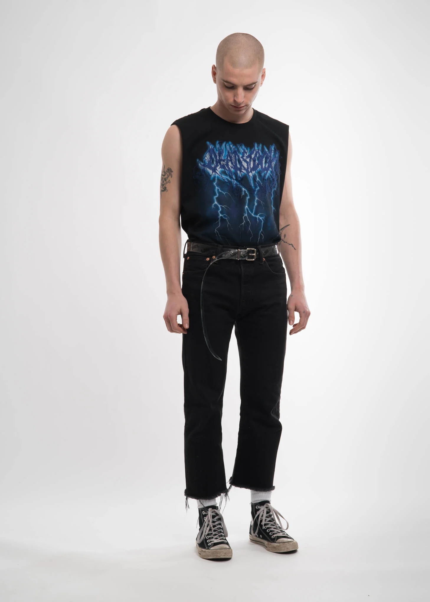 Black Deadstock Embroidery Tank - Image 4