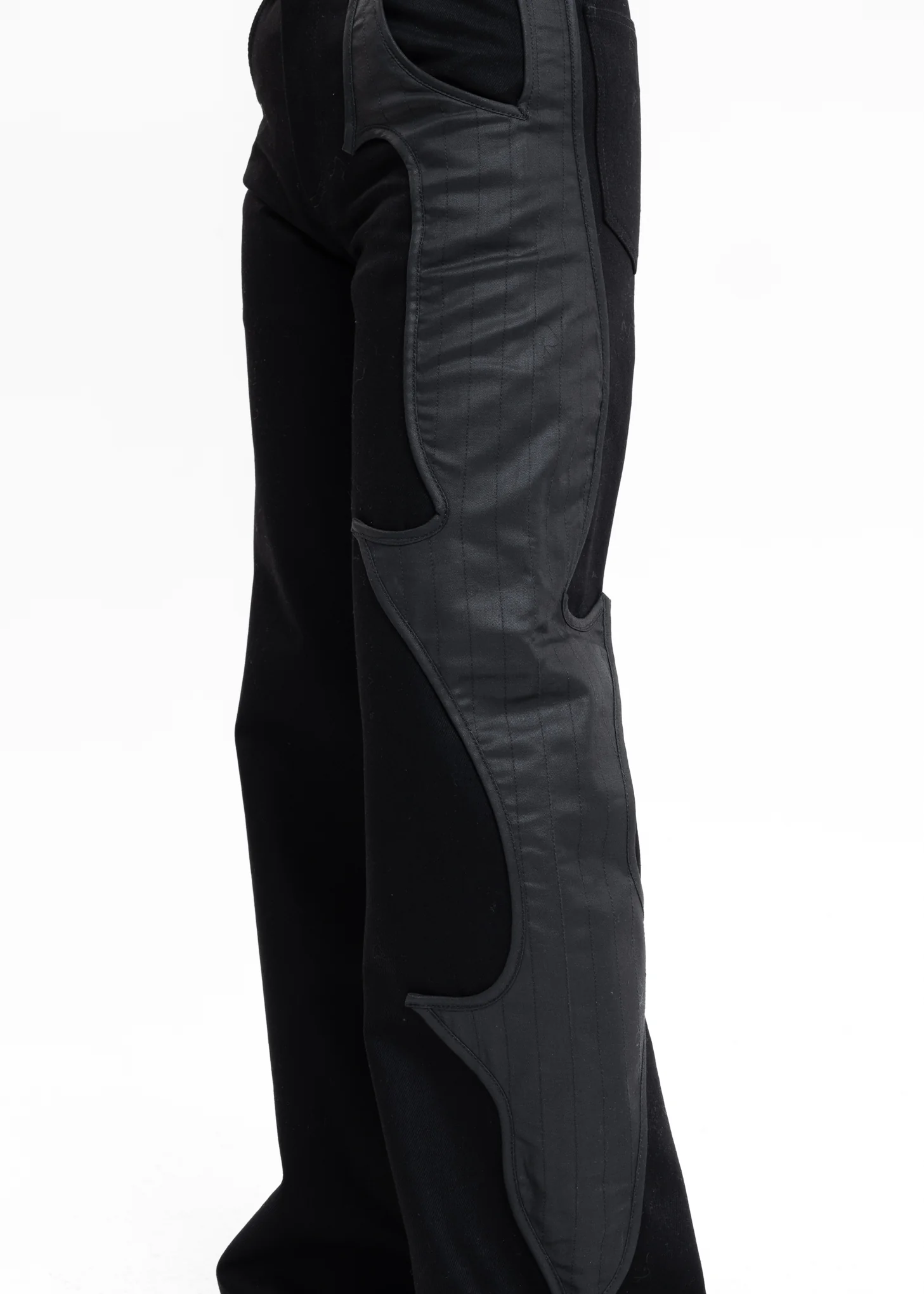 Black Denim Pants With Contrast Detail - Image 4