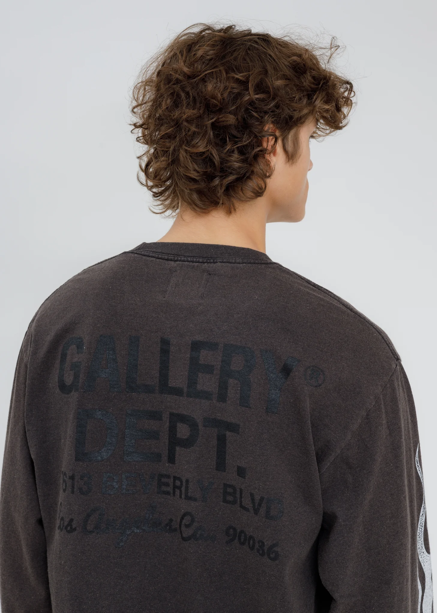 Black DEPT FLAMES Long Sleeves T-Shirt - Image 2