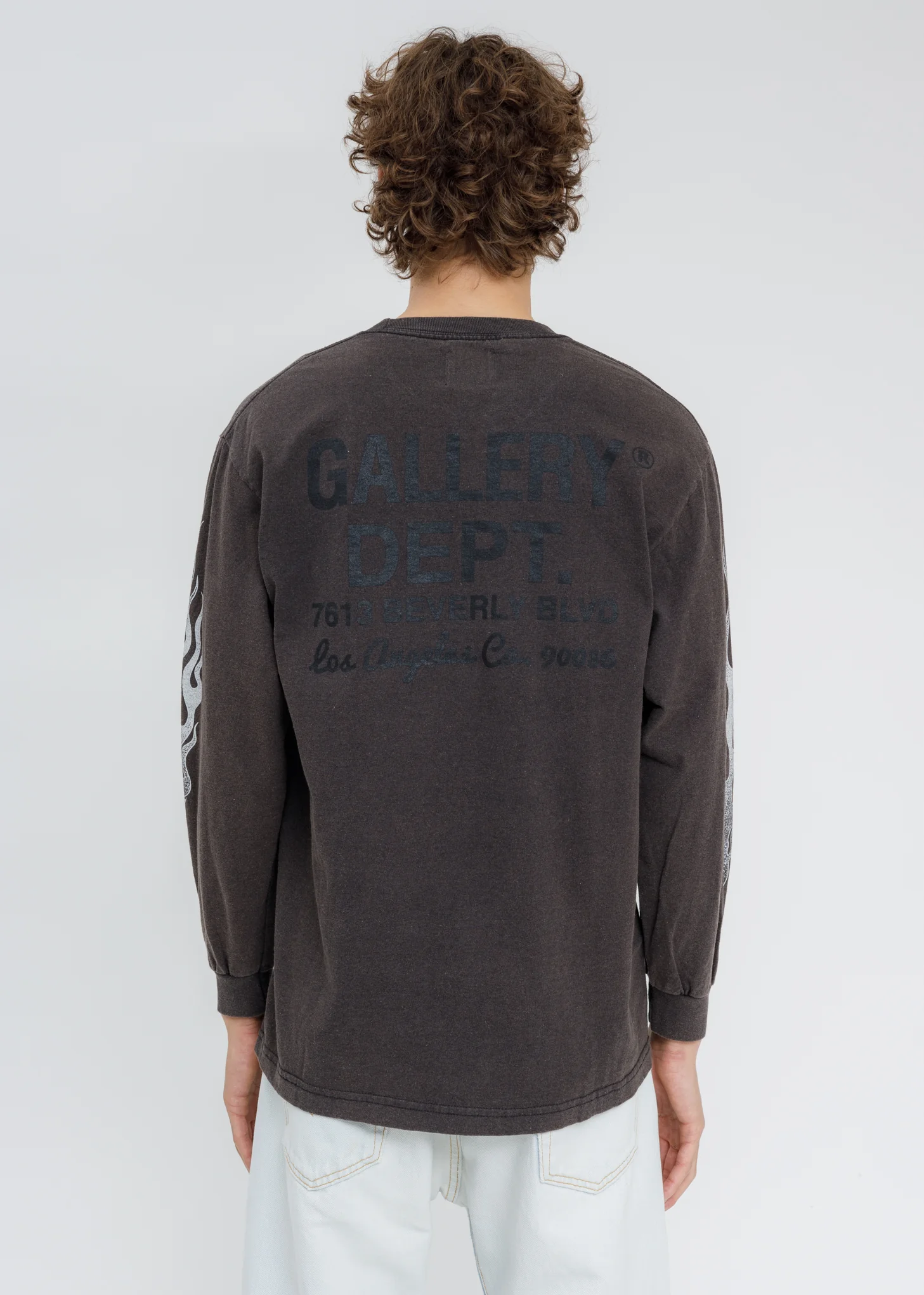 Black DEPT FLAMES Long Sleeves T-Shirt - Image 4