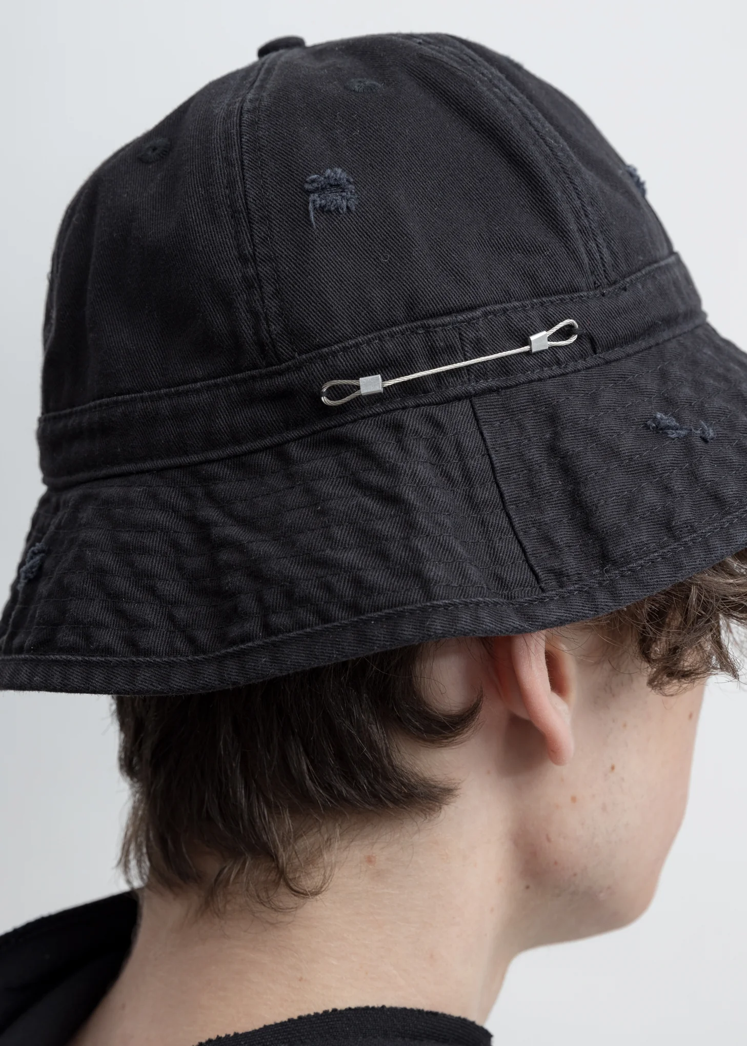 Black Distressed Edition 5’ Bucket Hat - Image 4