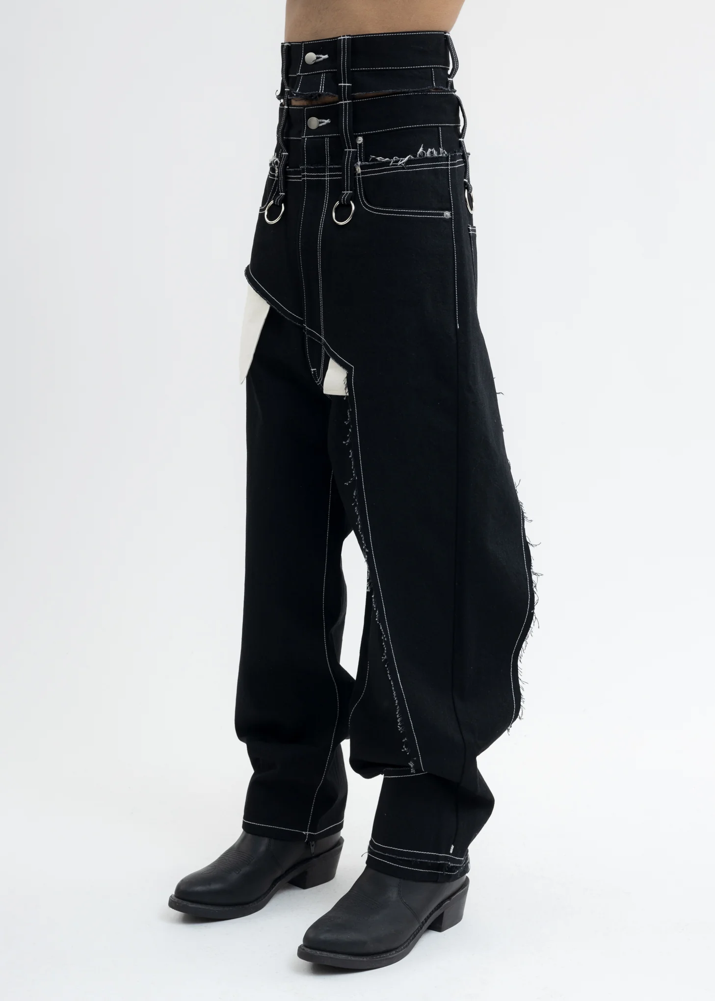 Black Destroy Denim Pants - Image 3