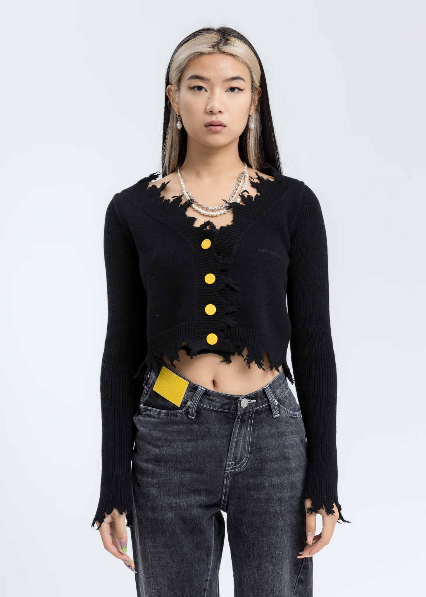 Black Destroyed Cardigan