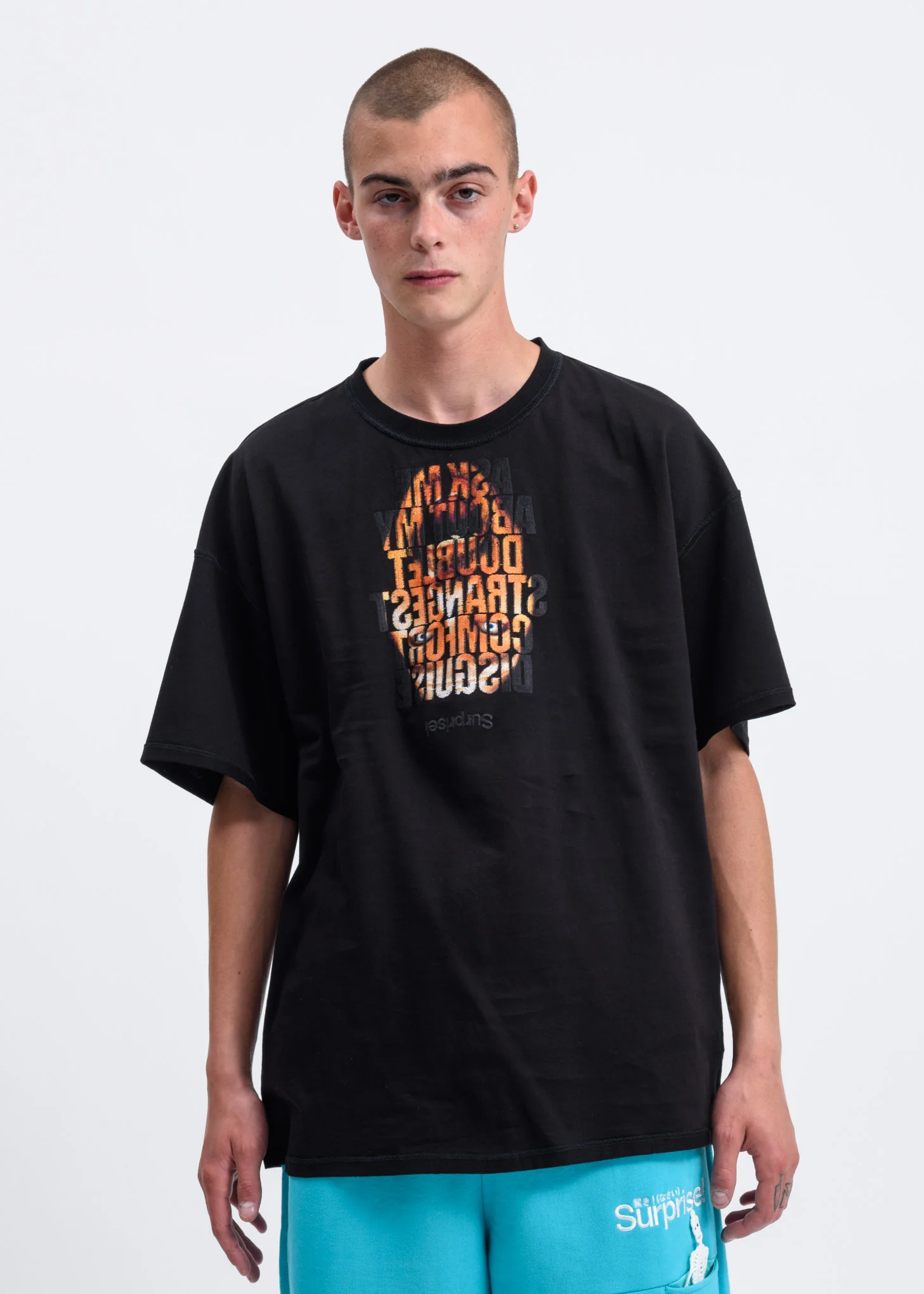 Black Disguise Embroidery T-Shirt - Image 3