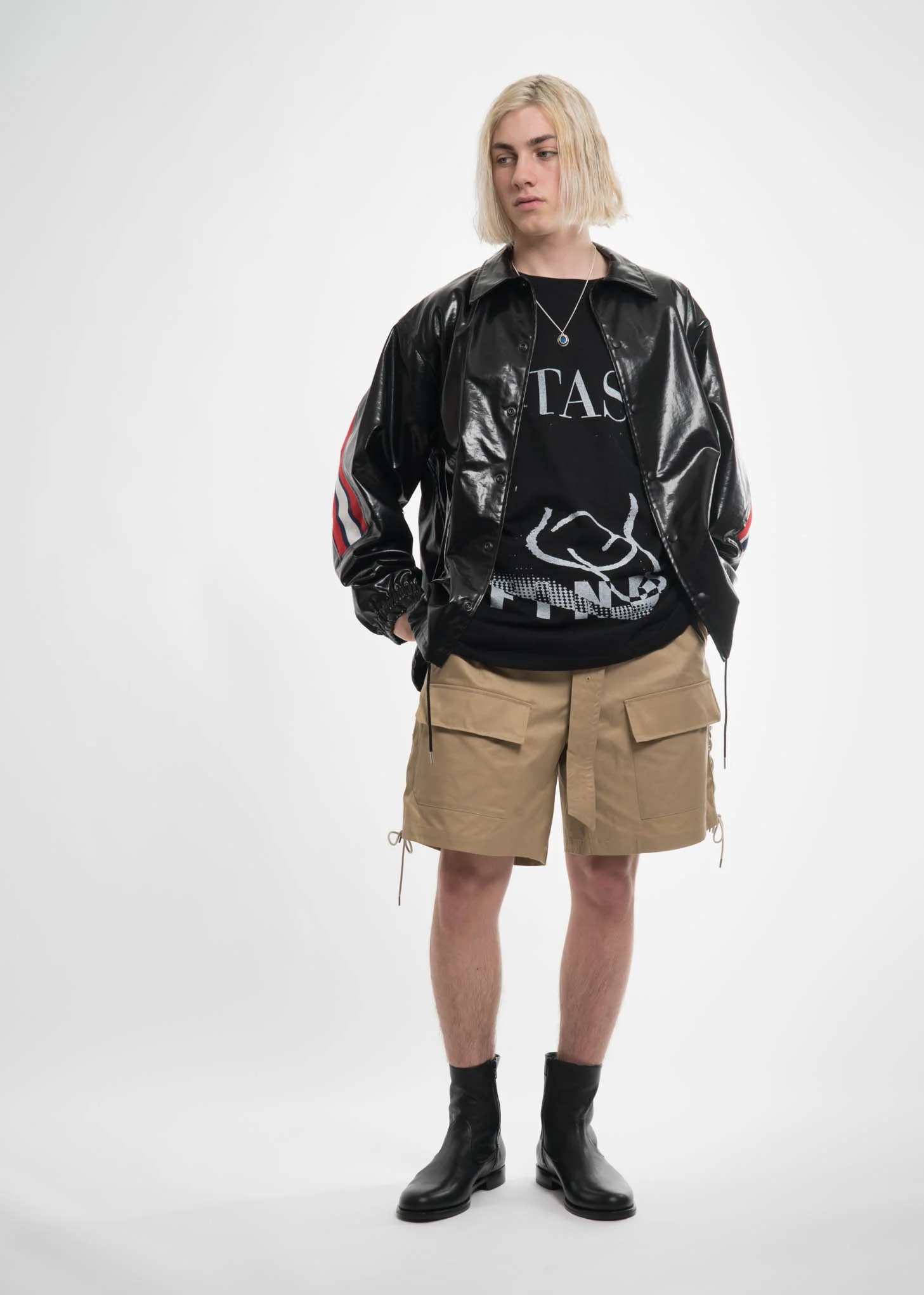 Black Oversized Distorted Tee - Image 2