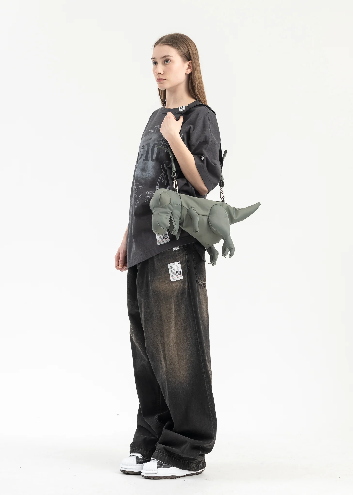 BLACK DISTRESSED ACID PRINTED TEE - Image 6