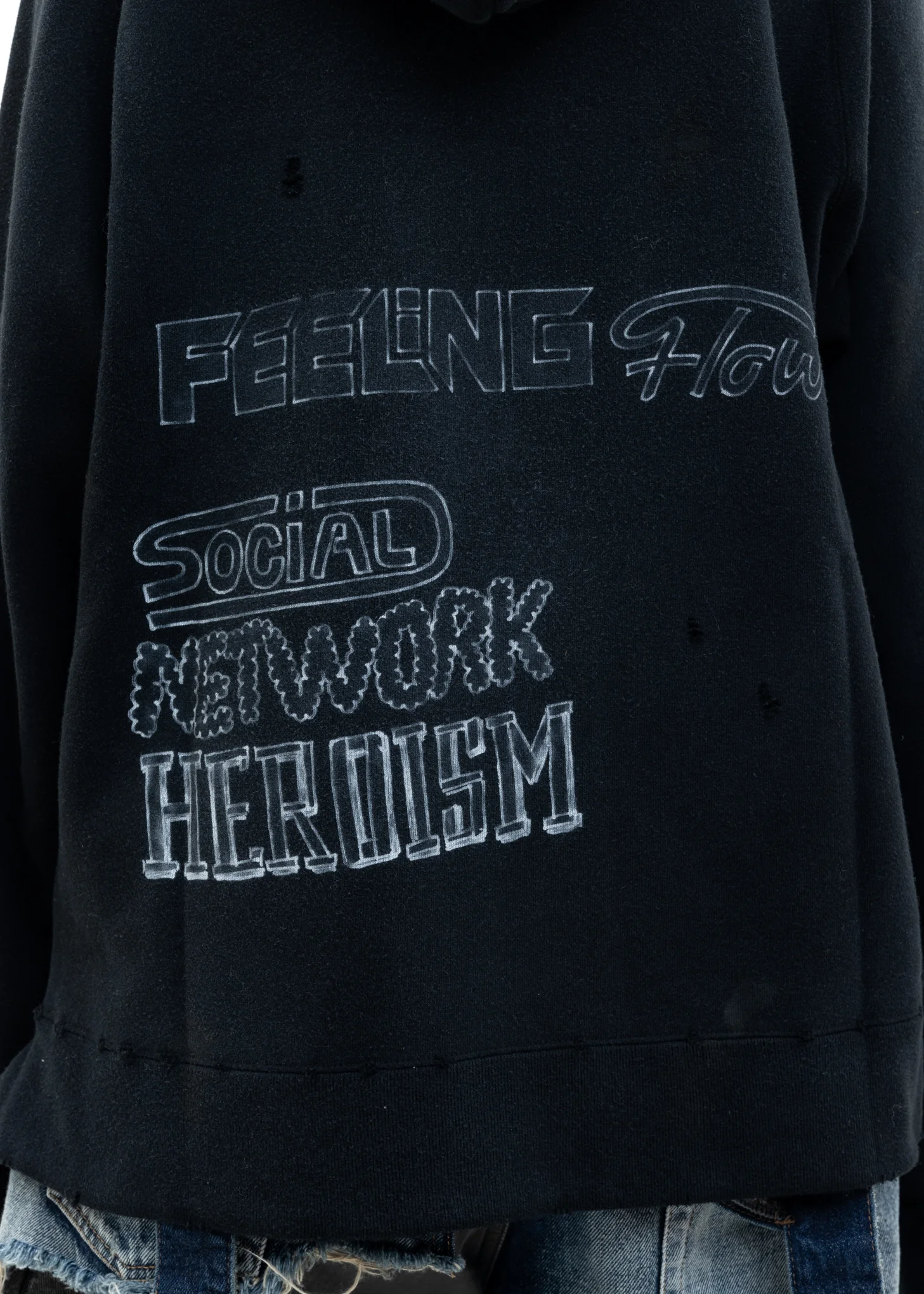 Black Distressed Hoodie - Image 5