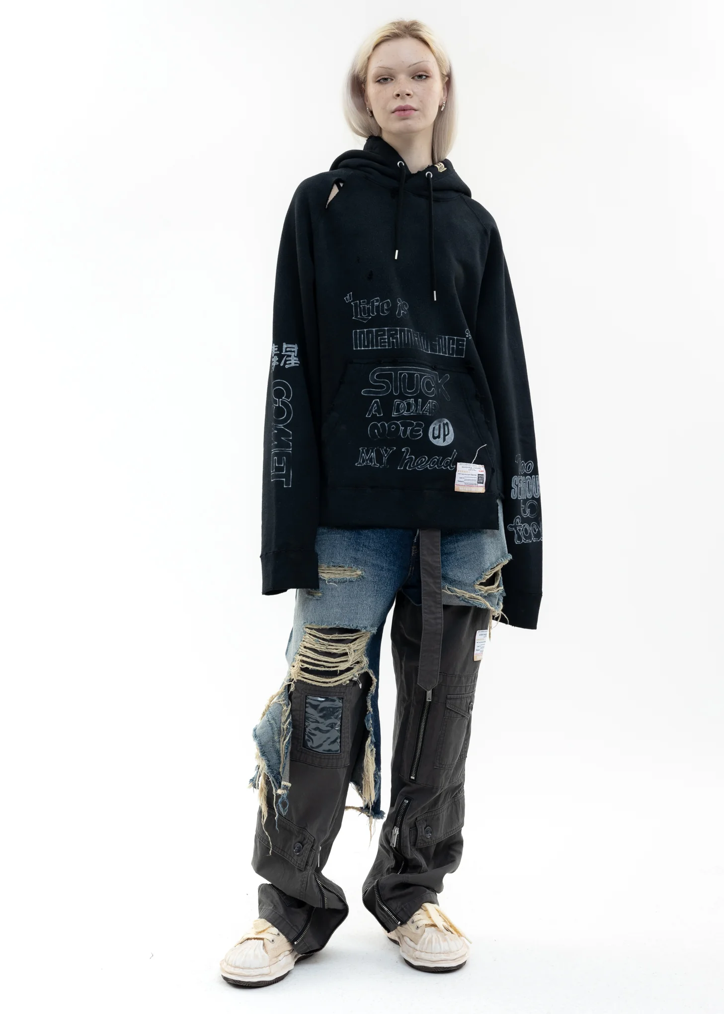 Black Distressed Hoodie - Image 6