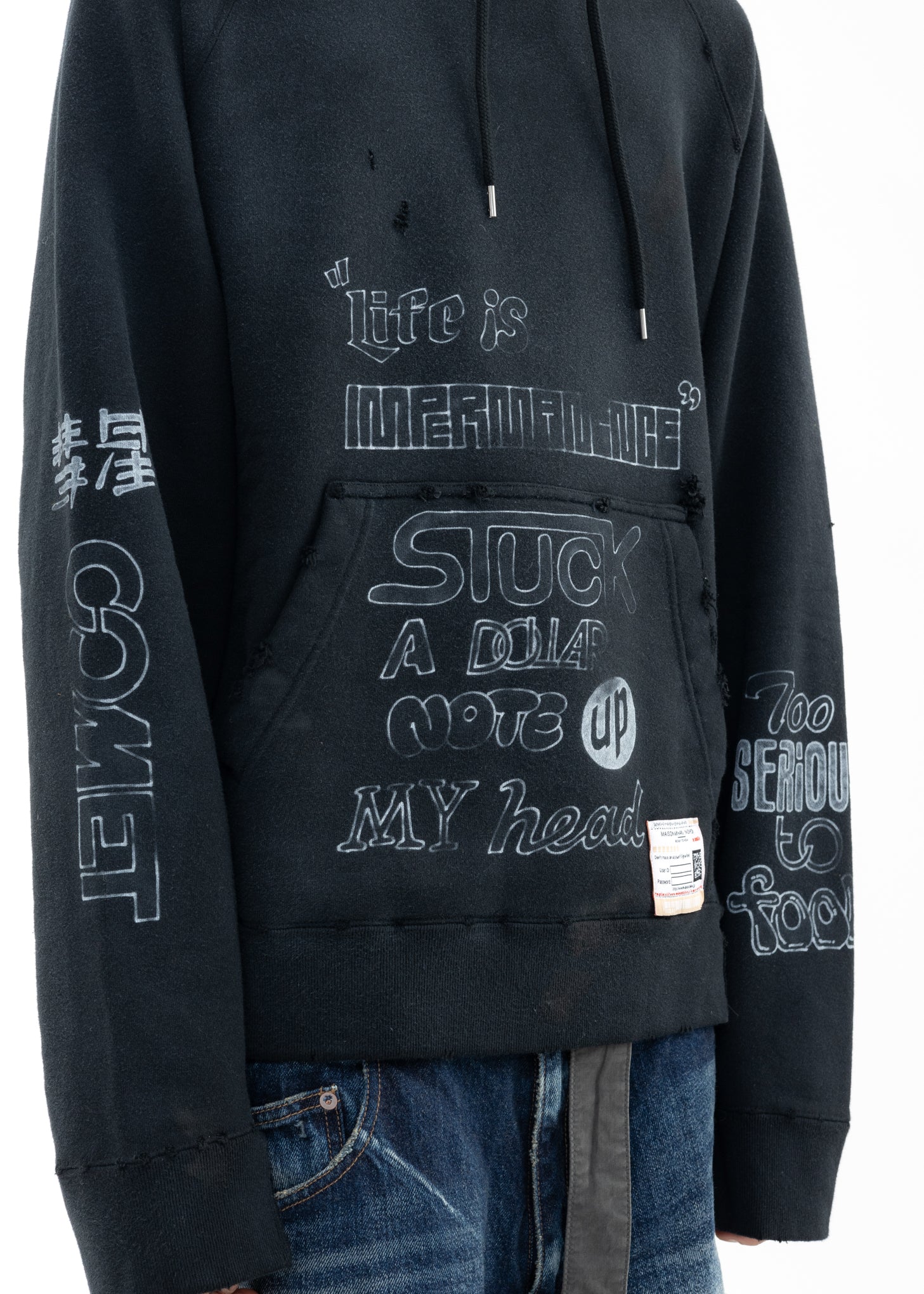 Black Distressed Hoodie - Image 4