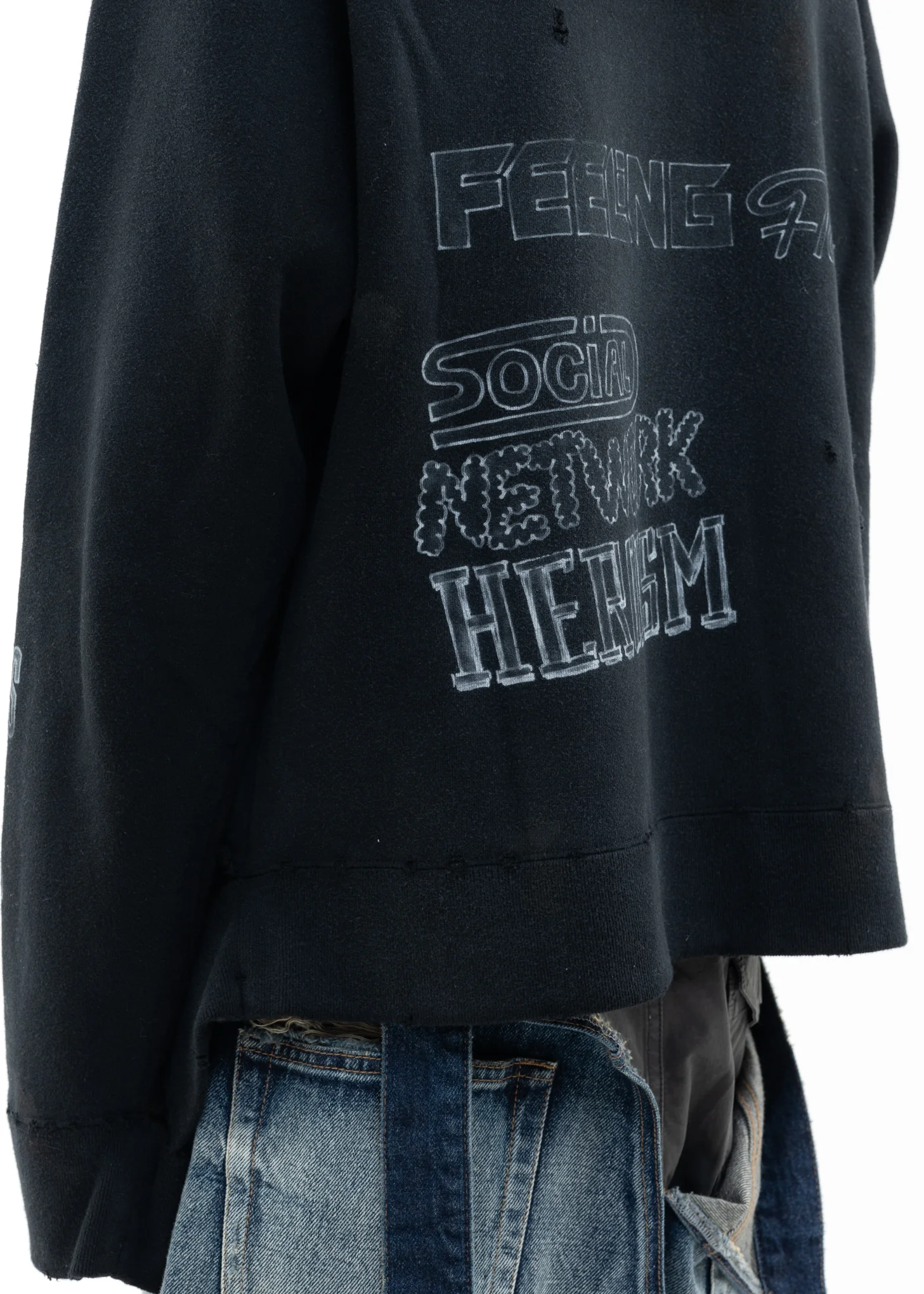 Black Distressed Hoodie - Image 5