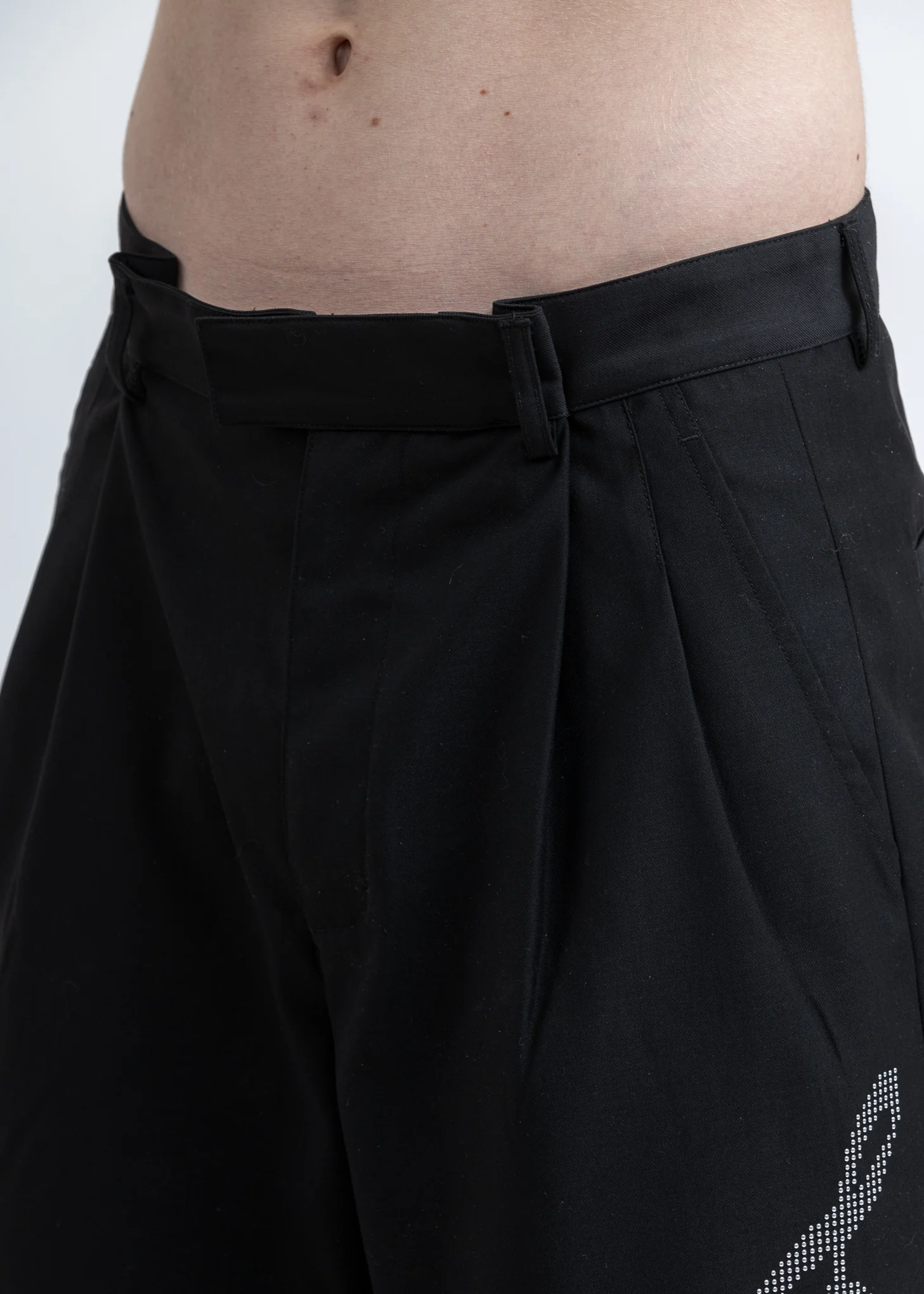 Black Distressed Layered Sequin Tailored Shorts - Image 6