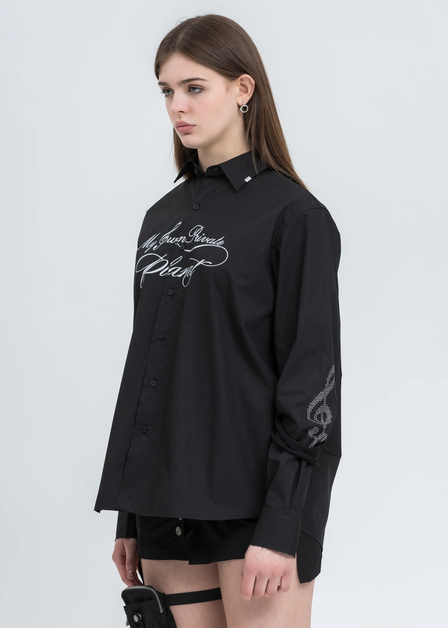 Black Distressed Panelled Grunge Shirt - Image 3