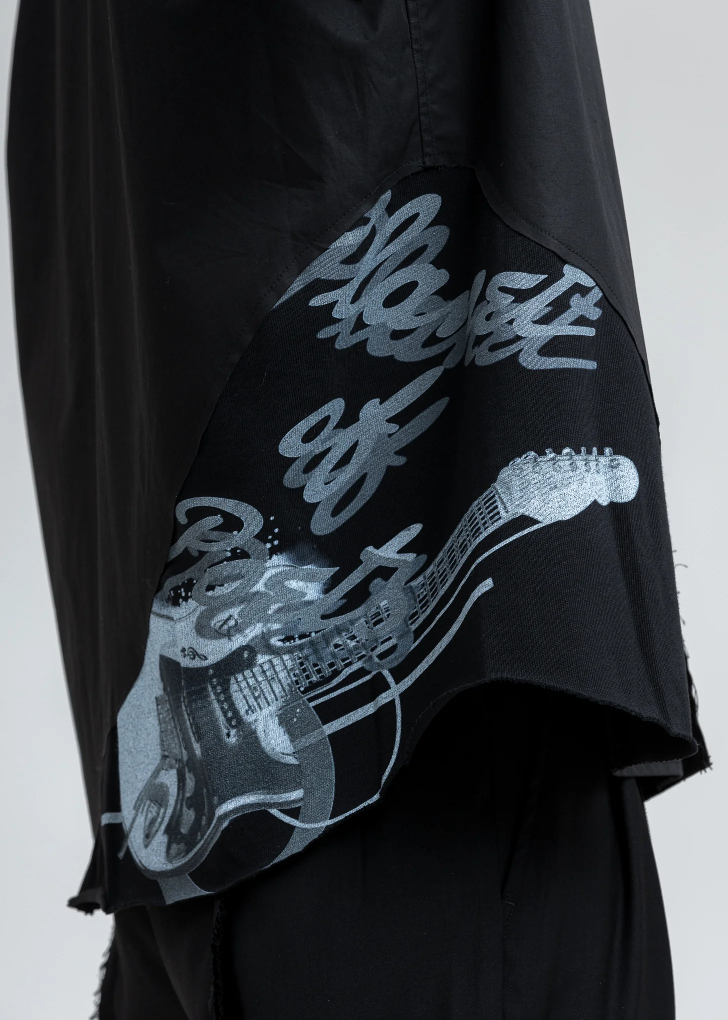 Black Distressed Panelled Grunge Shirt - Image 6