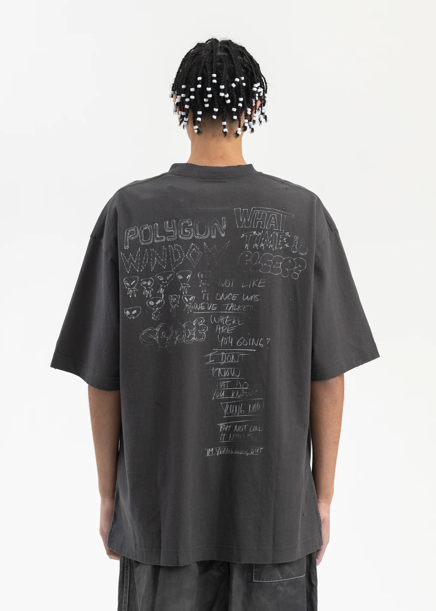 BLACK DISTRESSED TEE - Image 2