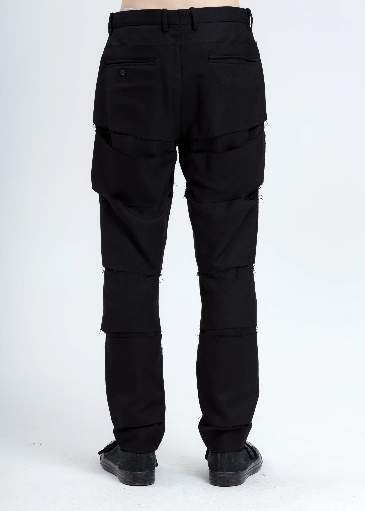 Black Distressed Trousers - Image 3