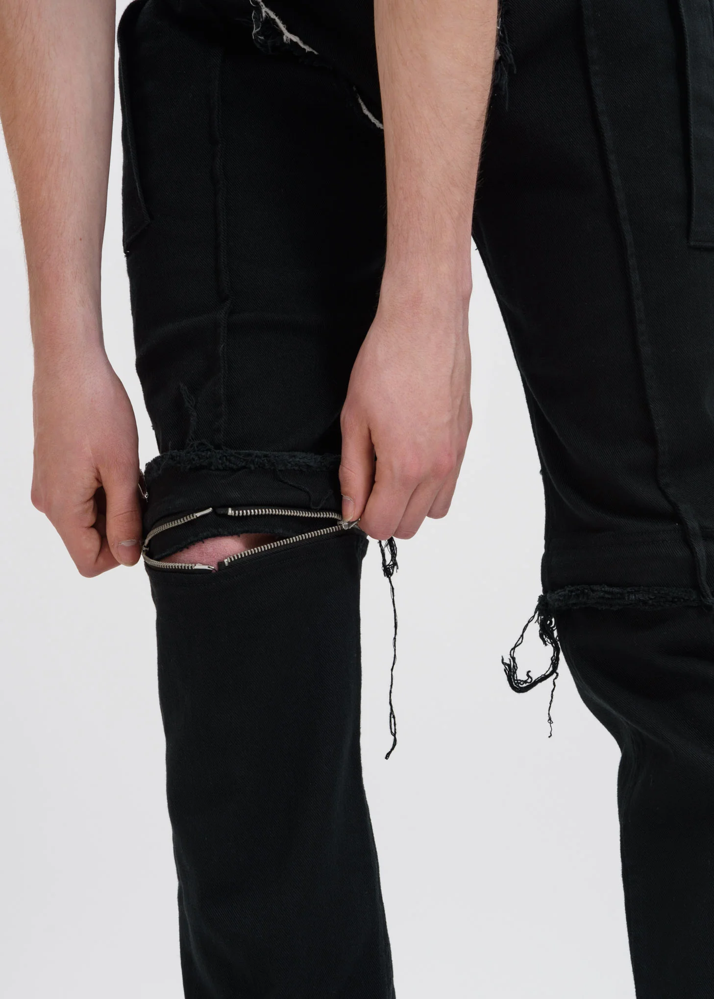 Black Distressed Western Jeans - Image 5